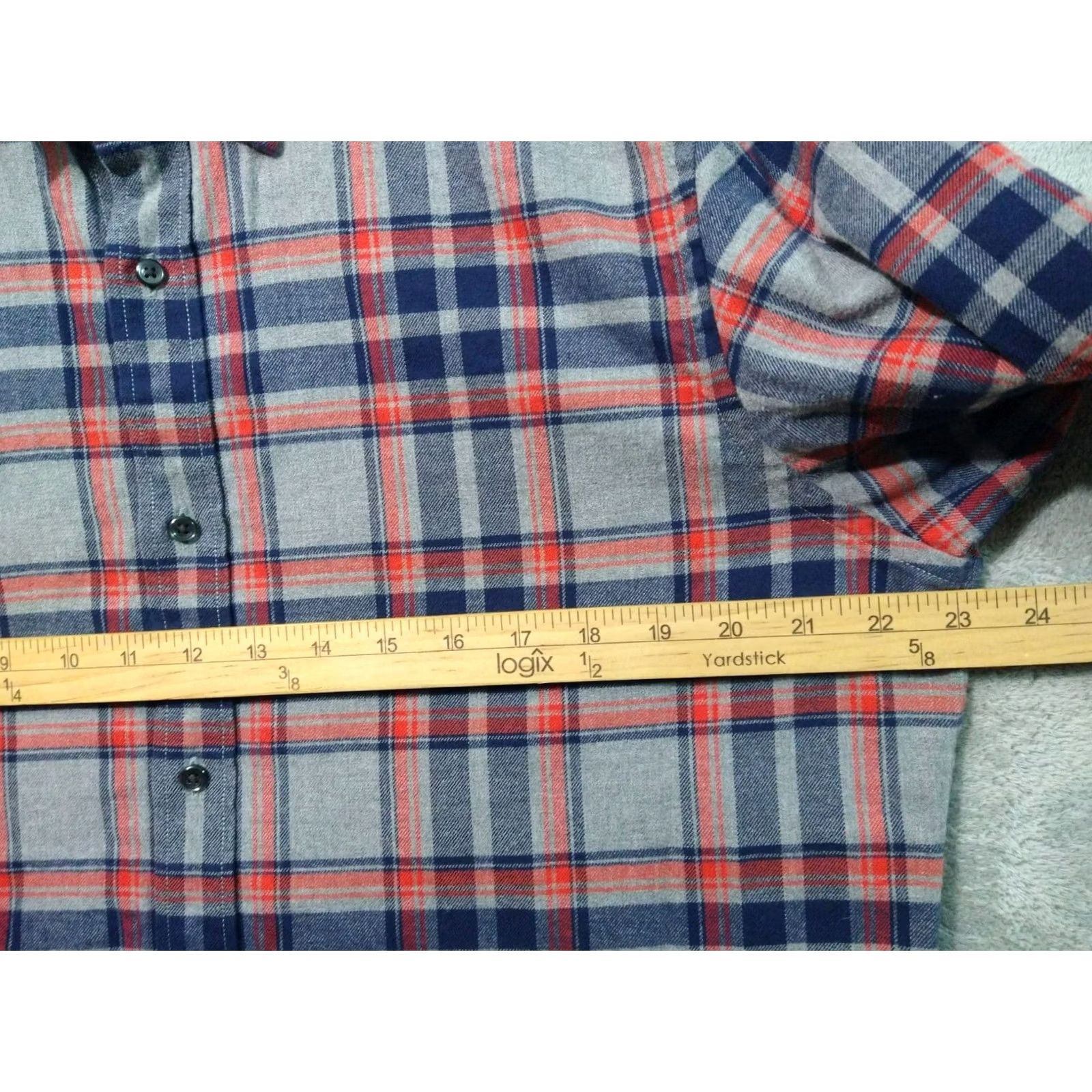 Banana Republic Banana Republic Shirt Mens L Gray Blue Plaid Flannel Long Sleeve Button Up Shirt Size US L / EU 52-54 / 3 - 5 Thumbnail