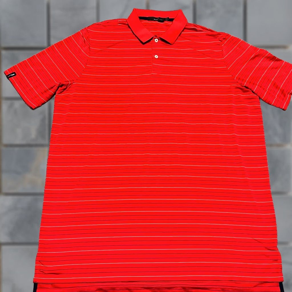 RLX Ralph Lauren RLX Ralph Lauren Polo Shirt Mens XL Red Striped Performance Golf Shirt Size US XL / EU 56 / 4 - 1 Thumbnail
