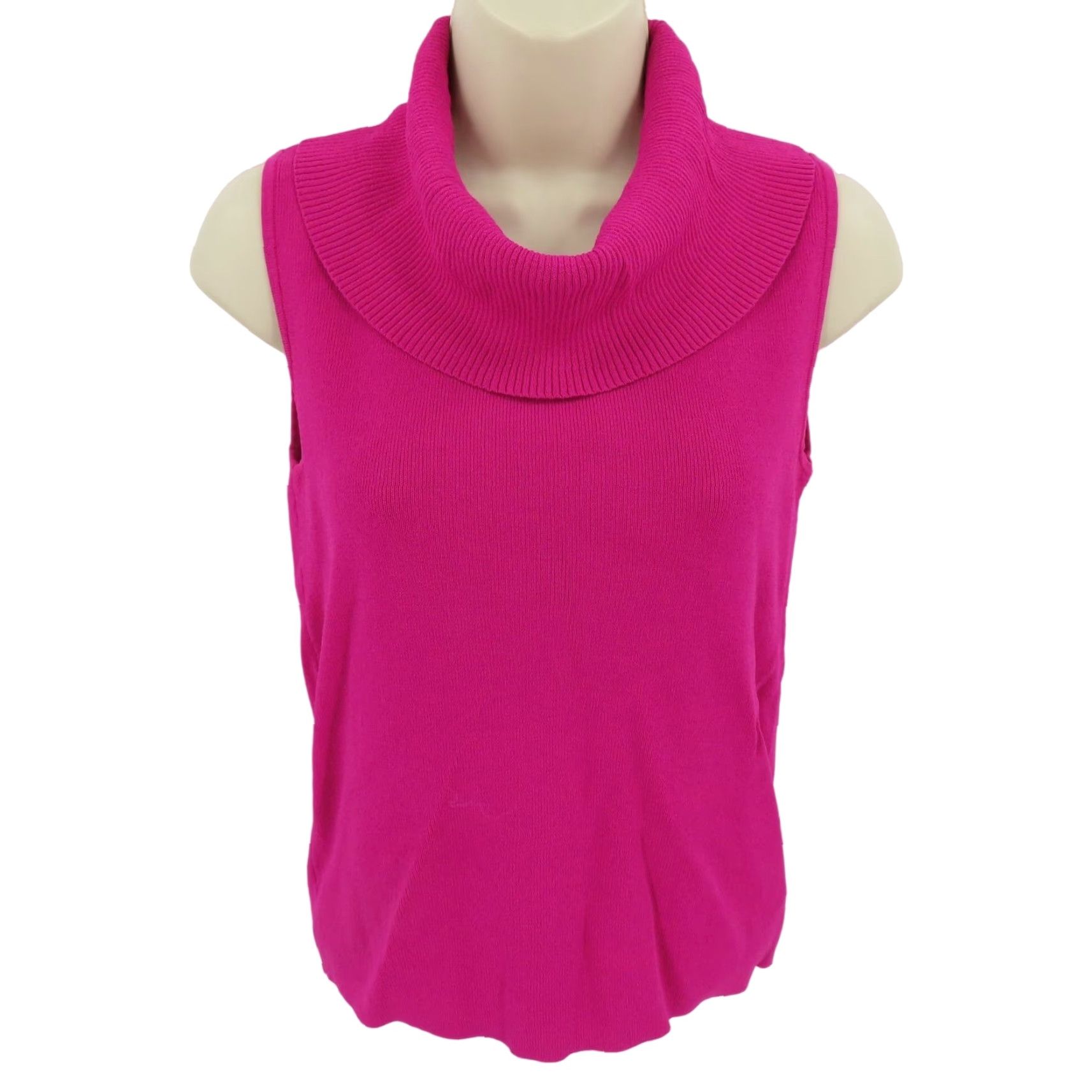 Vintage Norton McNaughton Womens Small Pink Ribbed Cowl Neck Sleeveless Sweater Shirt Size S / US 4 / IT 40 - 2 Thumbnail