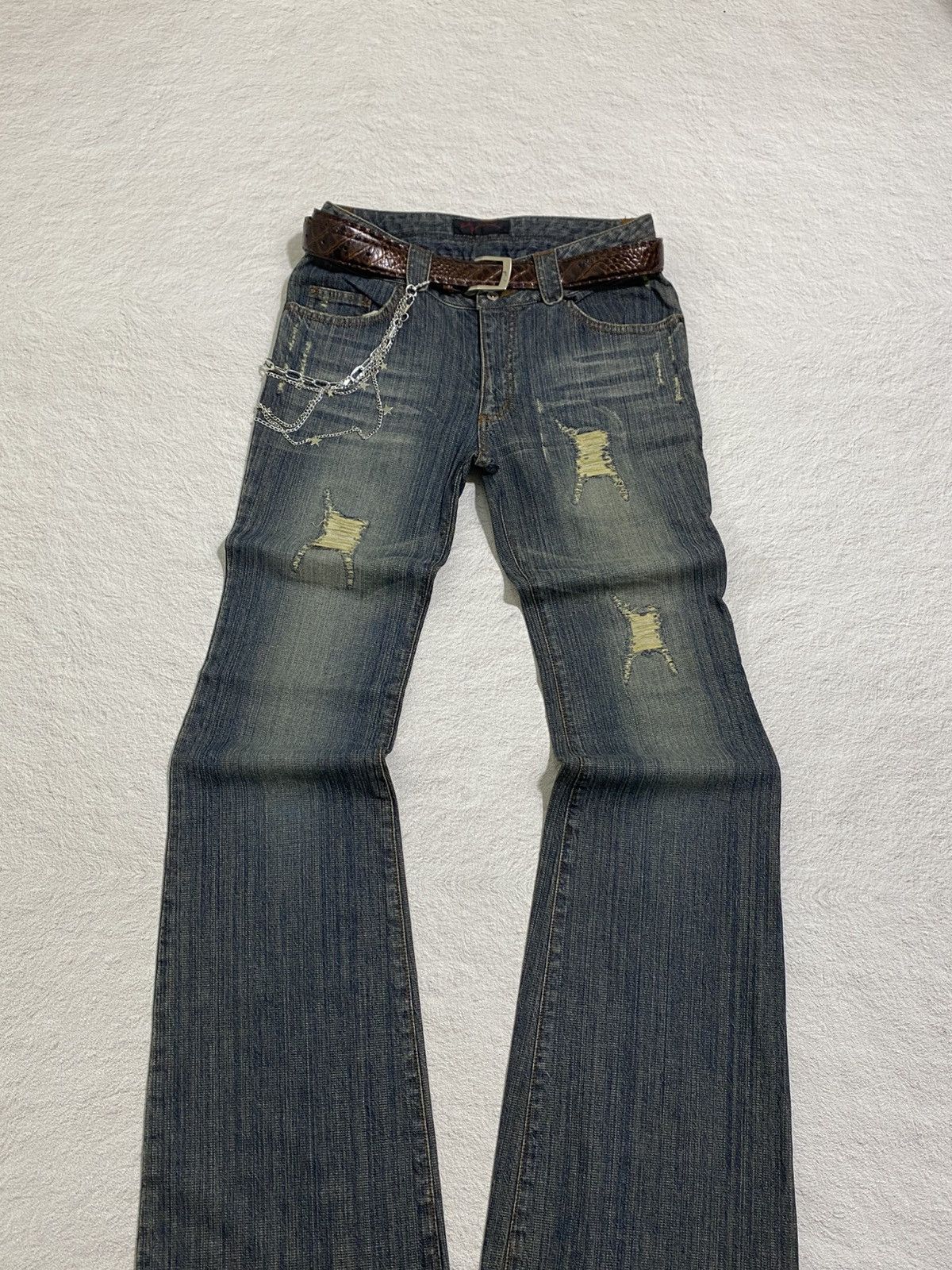 Japanese Brand SICK💰 A.R.C Flared Distresssed Jeans Size US 29 - 3 Thumbnail