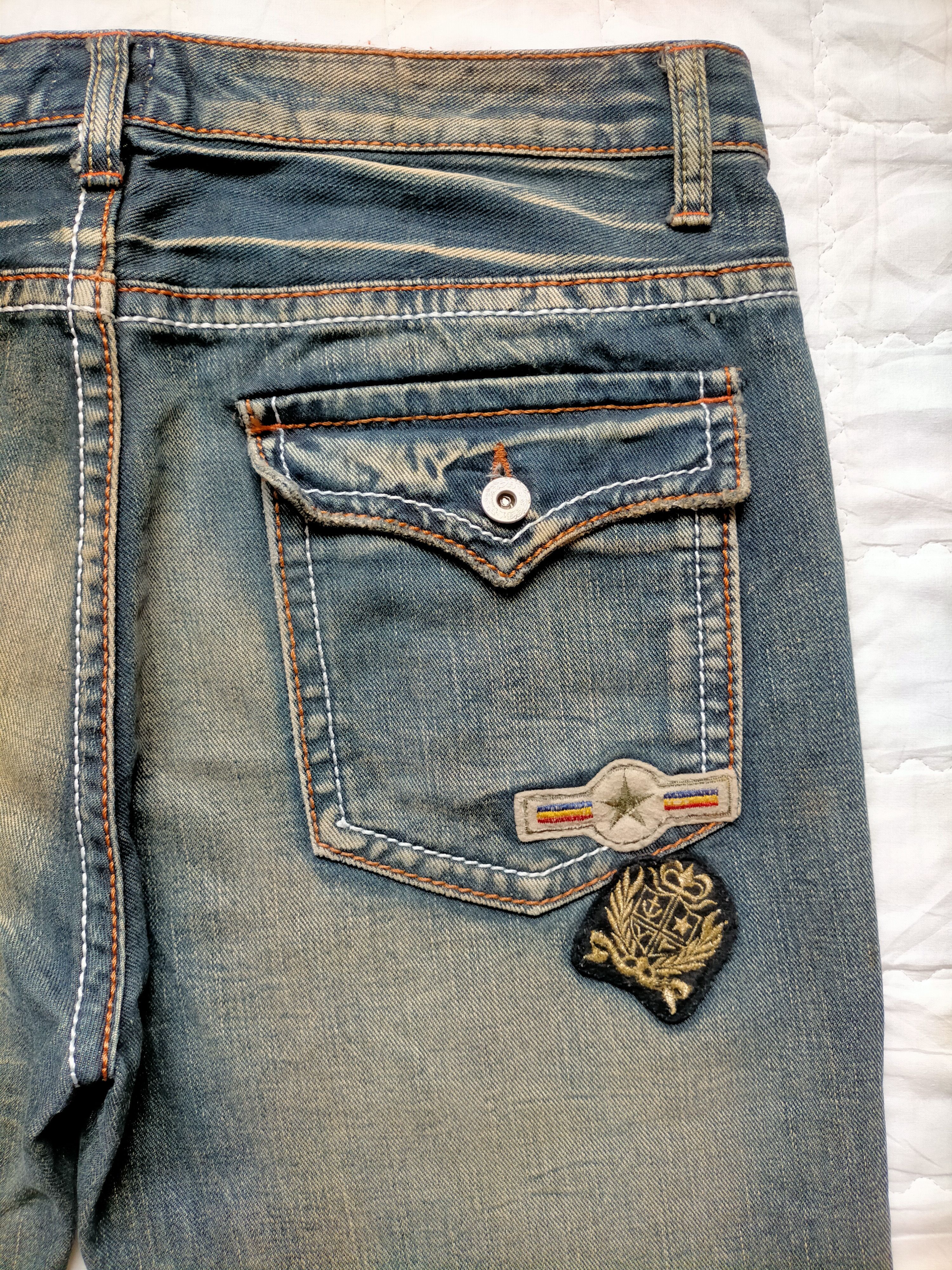 If Six Was Nine Flare Jeans OzzPinball Ripped Patchwork Boot cut denim Size US 35 - 11 Thumbnail