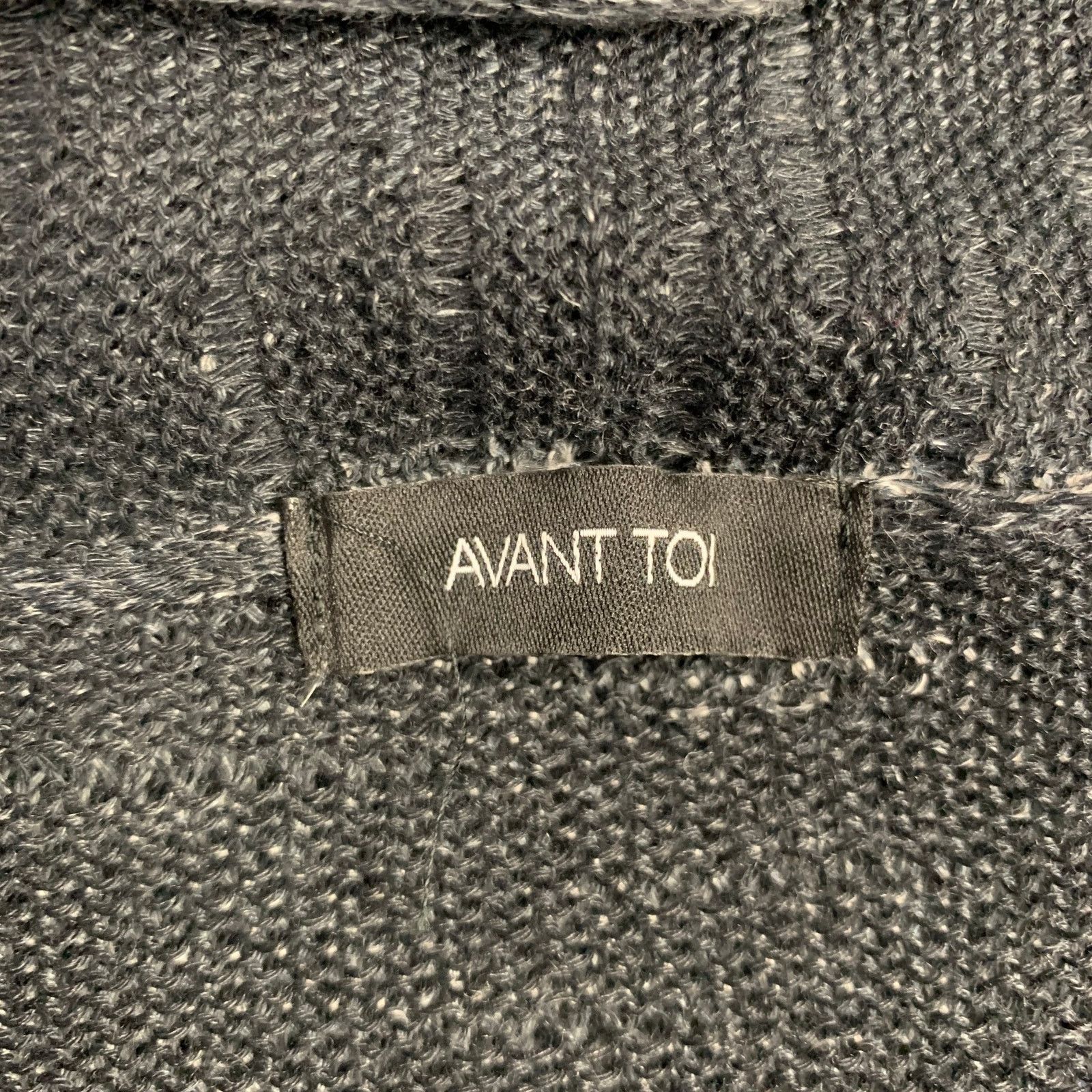 Avant Toi AVANT TOI Grey Charcoal Linen Marbled Open Front Cardigan Size M / US 6-8 / IT 42-44 - 6 Thumbnail