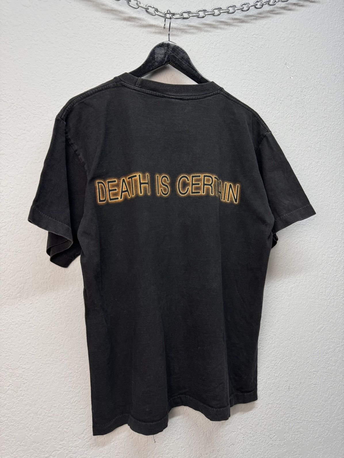 Band Tees Vintage 3d Emblem Death Is Certain Rare Military Made In USA Size US XL / EU 56 / 4 - 11 Thumbnail
