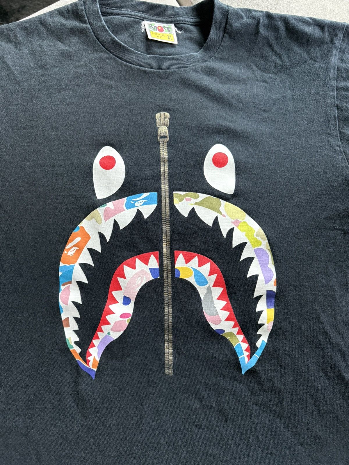 Bape Bape Multi Shark Tee Sz XL Size US XL / EU 56 / 4 - 4 Thumbnail