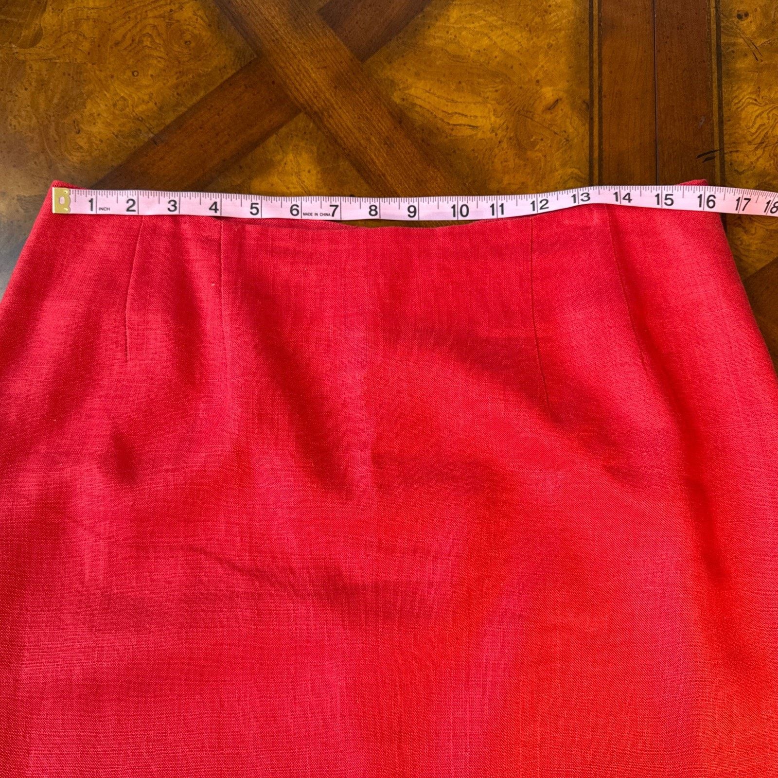 Bill Blass Vintage Bill Blass Red Crimson Skirt 100% Linen Size 14 P Size 36" / US 14 / IT 50 - 7 Thumbnail