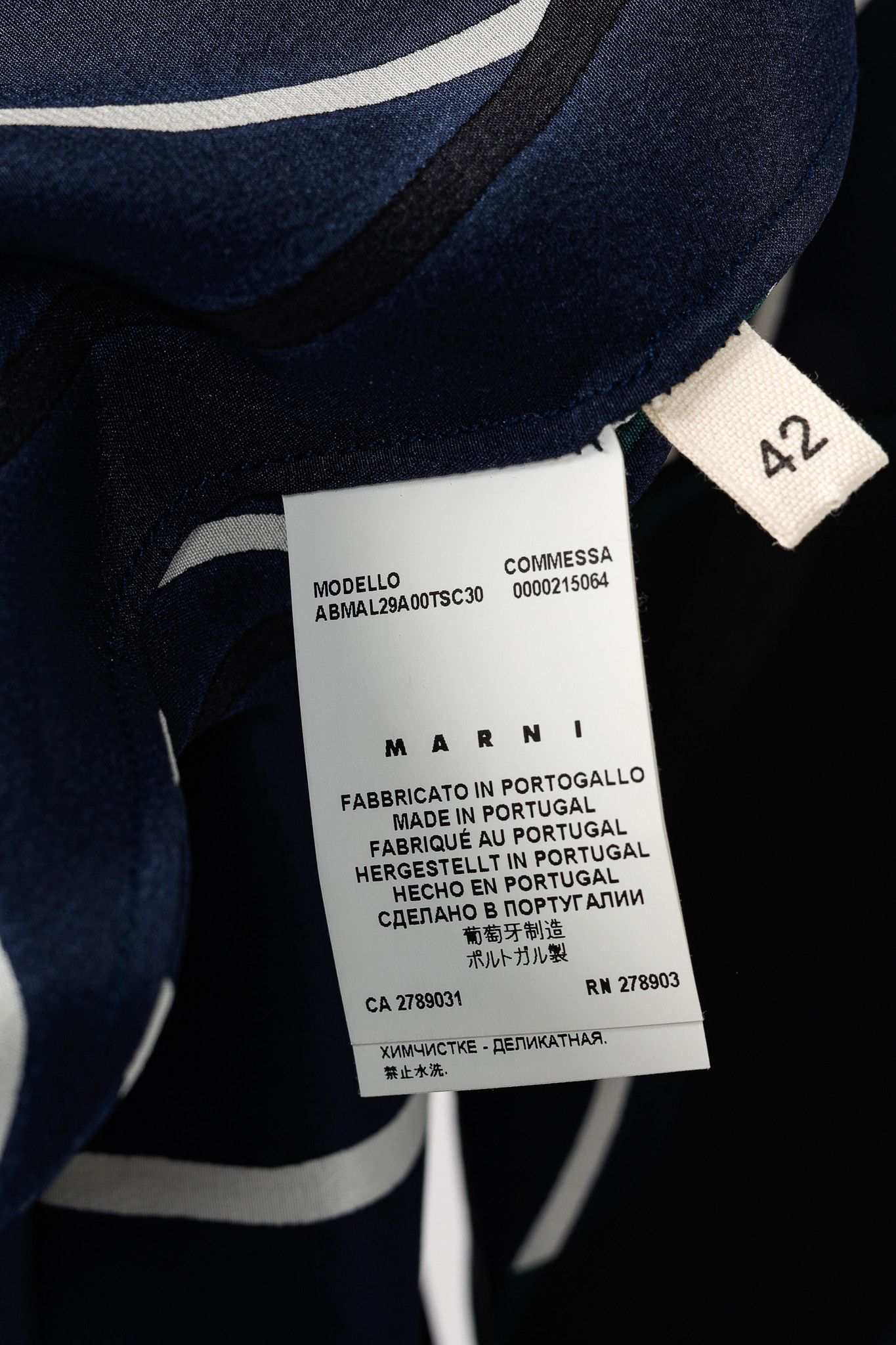 Marni Marni Dress SS/14 Navy Floral Silk Mini Dress Size S / US 4 / IT 40 - 9 Thumbnail