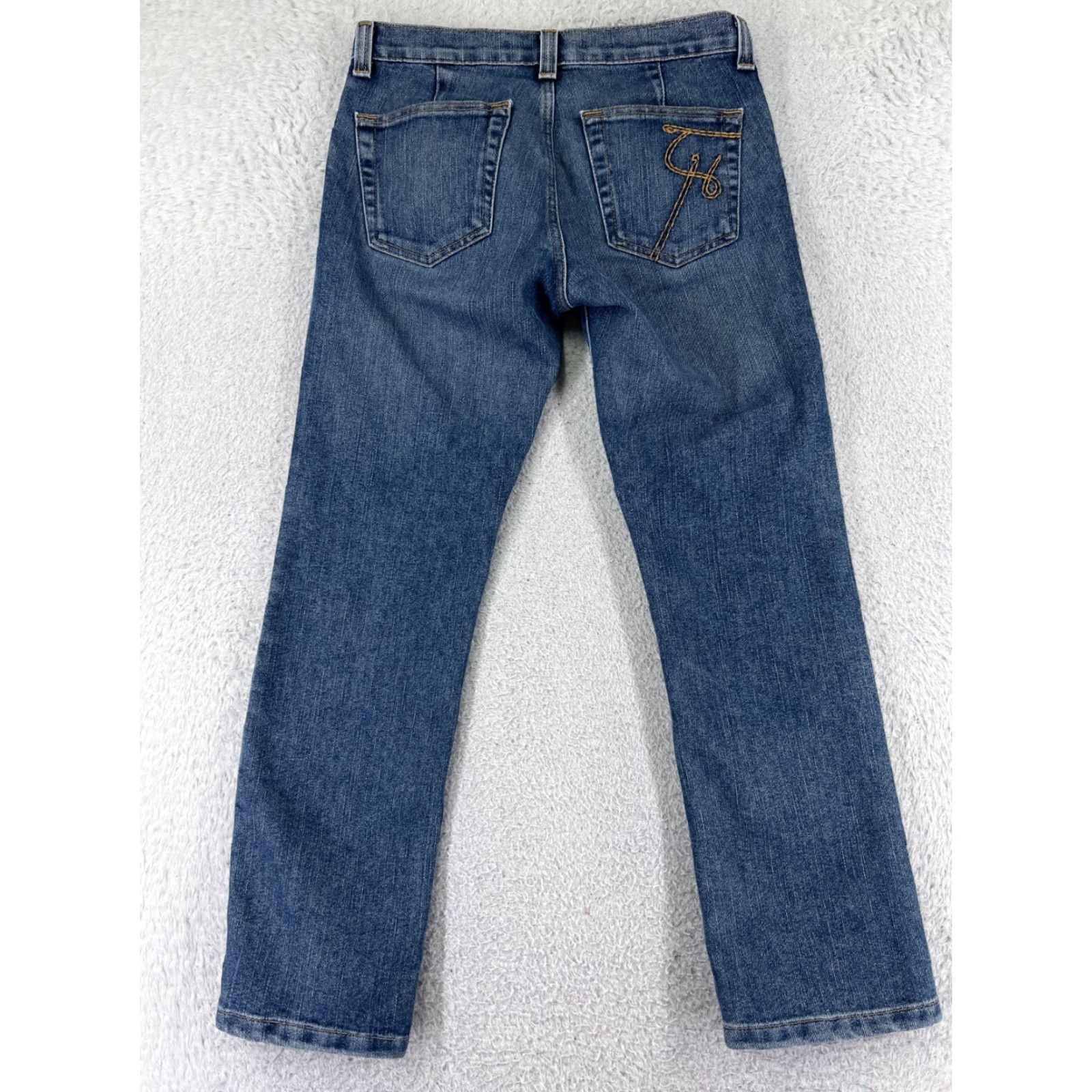 Tommy Hilfiger VINTAGE Tommy Hilfiger Jeans Womens 26 Blue Denim Straight Leg Low Rise 5-Pocket 90s Classic Size 26" / US 2 / IT 38 - 2 Thumbnail