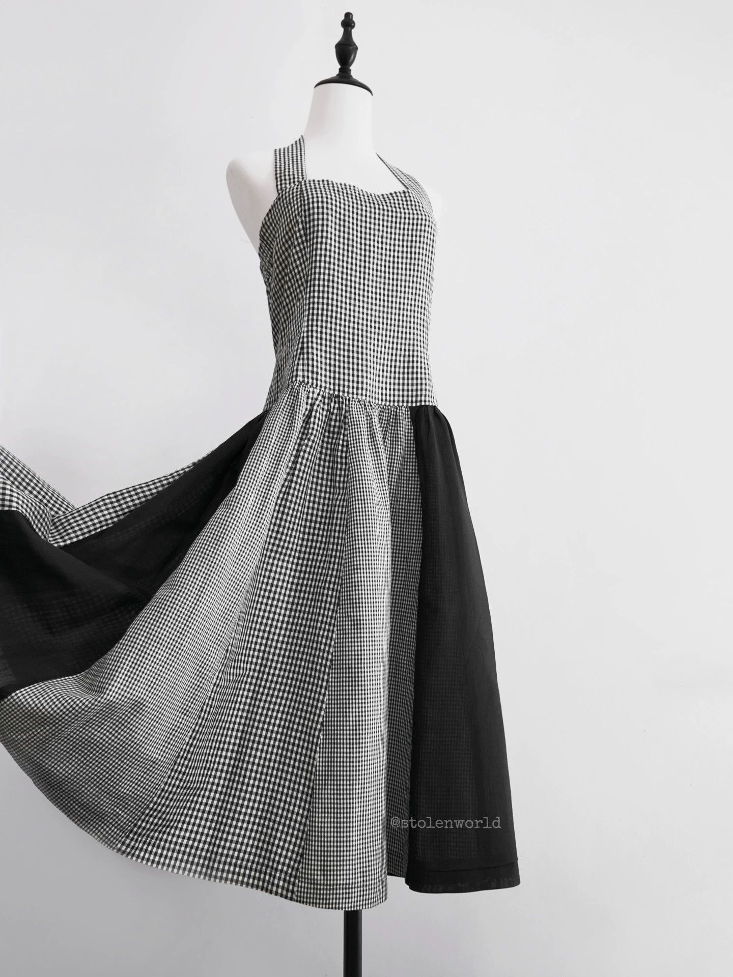 Comme des Garcons Comme des Garçons Halterneck Black White Check Dress M Size M / US 6-8 / IT 42-44 - 4 Thumbnail