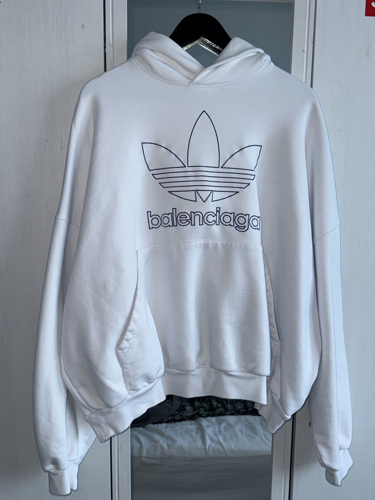 Balenciaga Balenciaga x Adidas White hoodie Size US S / EU 44-46 / 1 - 1 Thumbnail