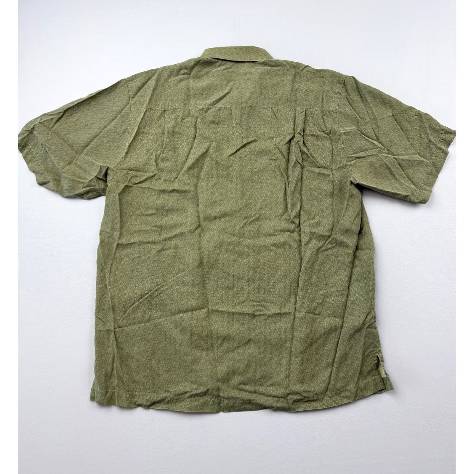 Tommy Bahama Tommy Bahama Shirt Mens Medium Green Geometric Short Sleeve Silk Button Up Size US M / EU 48-50 / 2 - 2 Thumbnail