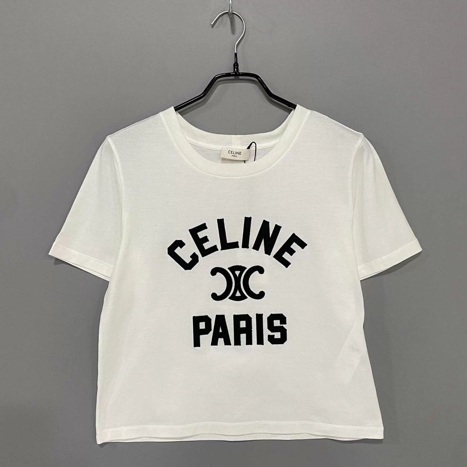 Celine Celine White Logo Short Sleeve S 95 New Size S / US 4 / IT 40 - 1 Thumbnail