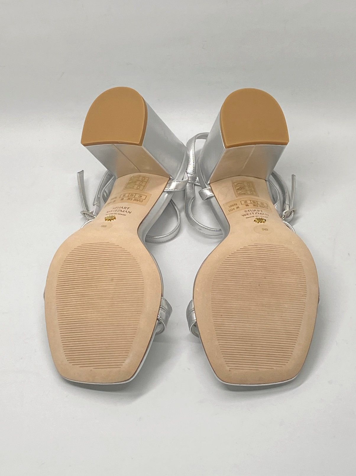 Stuart Weitzman Stuart Weitzman Metallic Leather Block-Heel Sandals size 9 Size US 9 / IT 39 - 10 Thumbnail