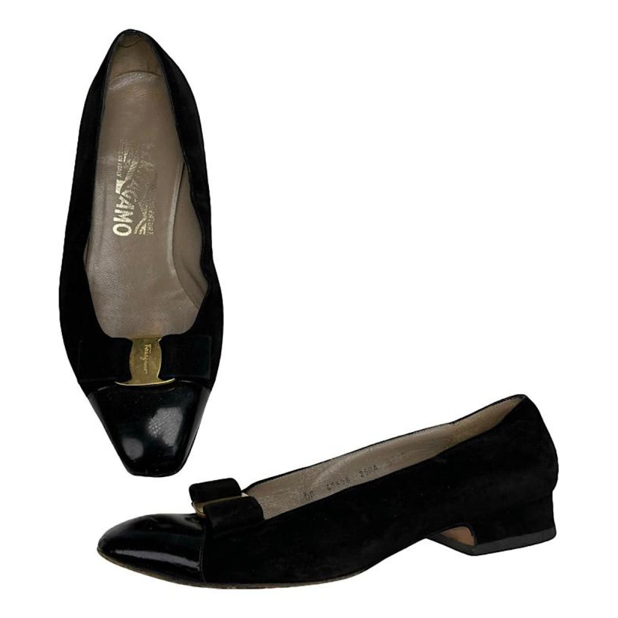 Salvatore Ferragamo Black Patent Leather Flat Size US 4.5 / IT 34.5 - 1 Thumbnail