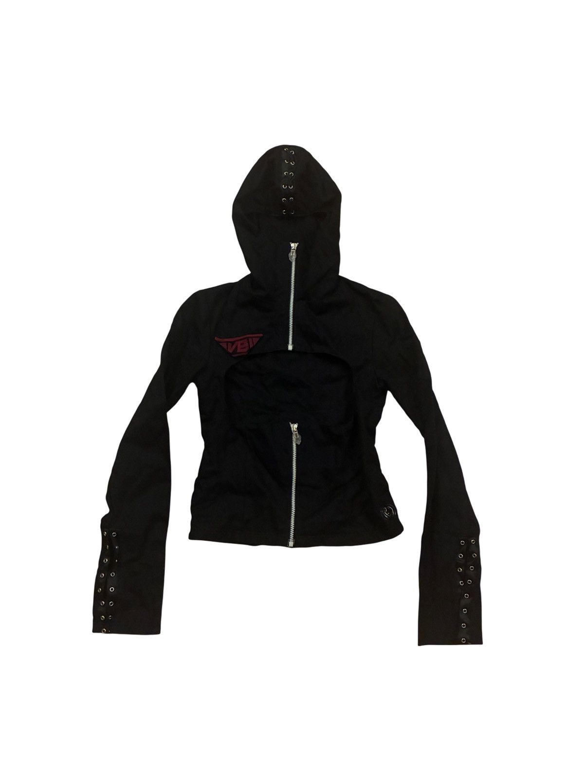 2000s Cyberdog Hooded Lace Zip Jacket