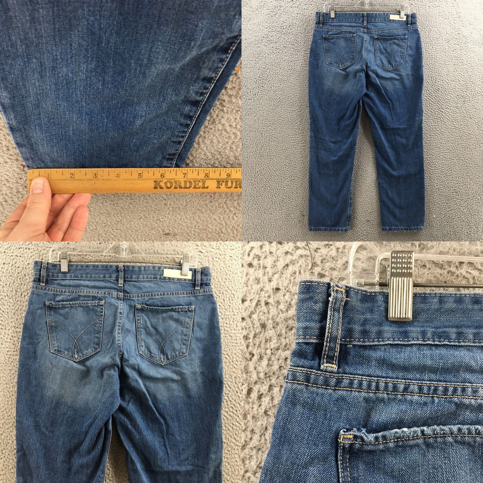 Calvin Klein Calvin Klein Jeans Womens 29 Boyfriend Blue Denim Mid Rise Distressed Cotton Jeans Size 29" - 9 Thumbnail