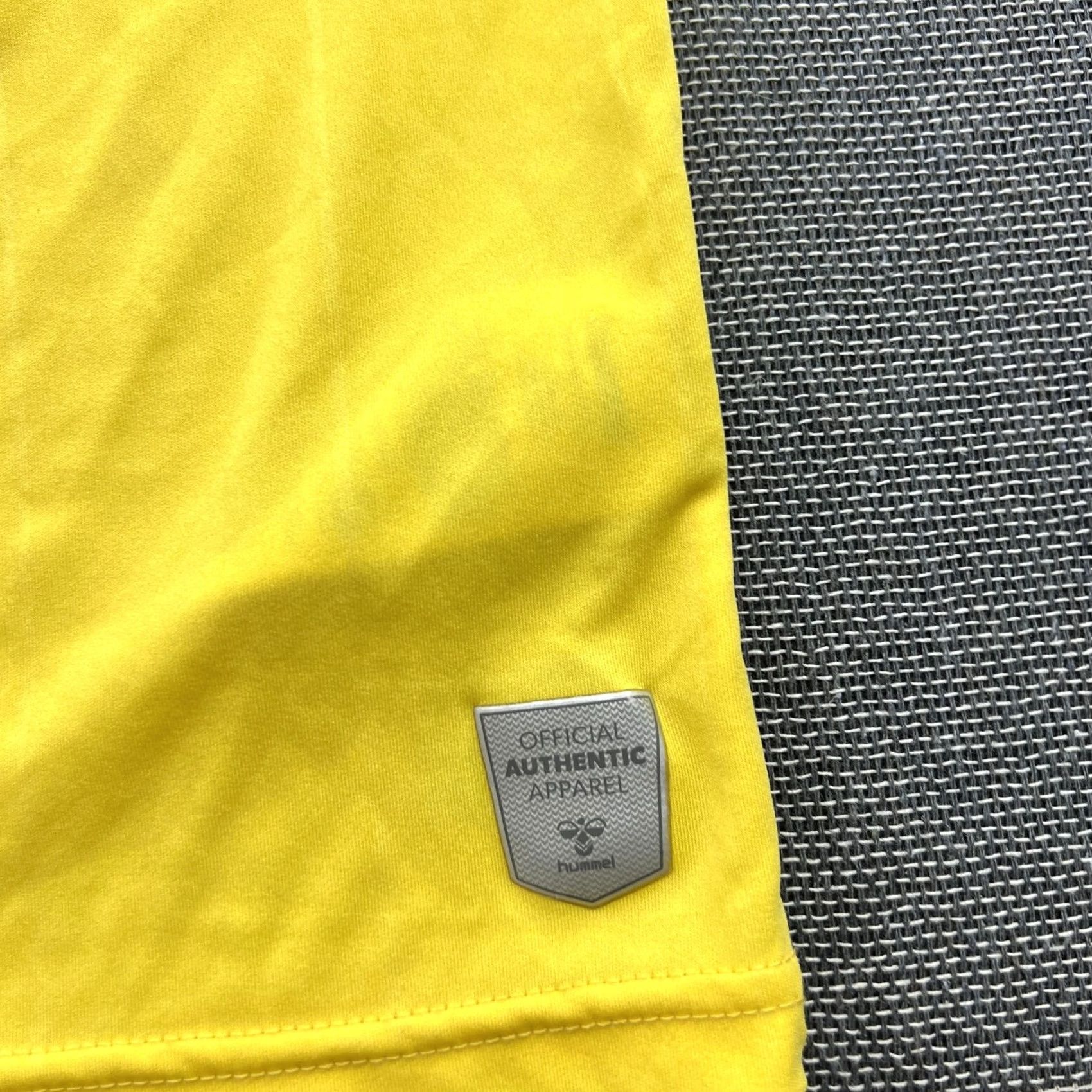 Hummel Hummel Brondby 2022 2023 Home Jersey Mens 3XL Adult Football Shirt Yellow Short Sleeve Round Neck Moisture Wicking Quick Dry Athletic Jersey Size US XXL / EU 58 / 5 - 7 Thumbnail