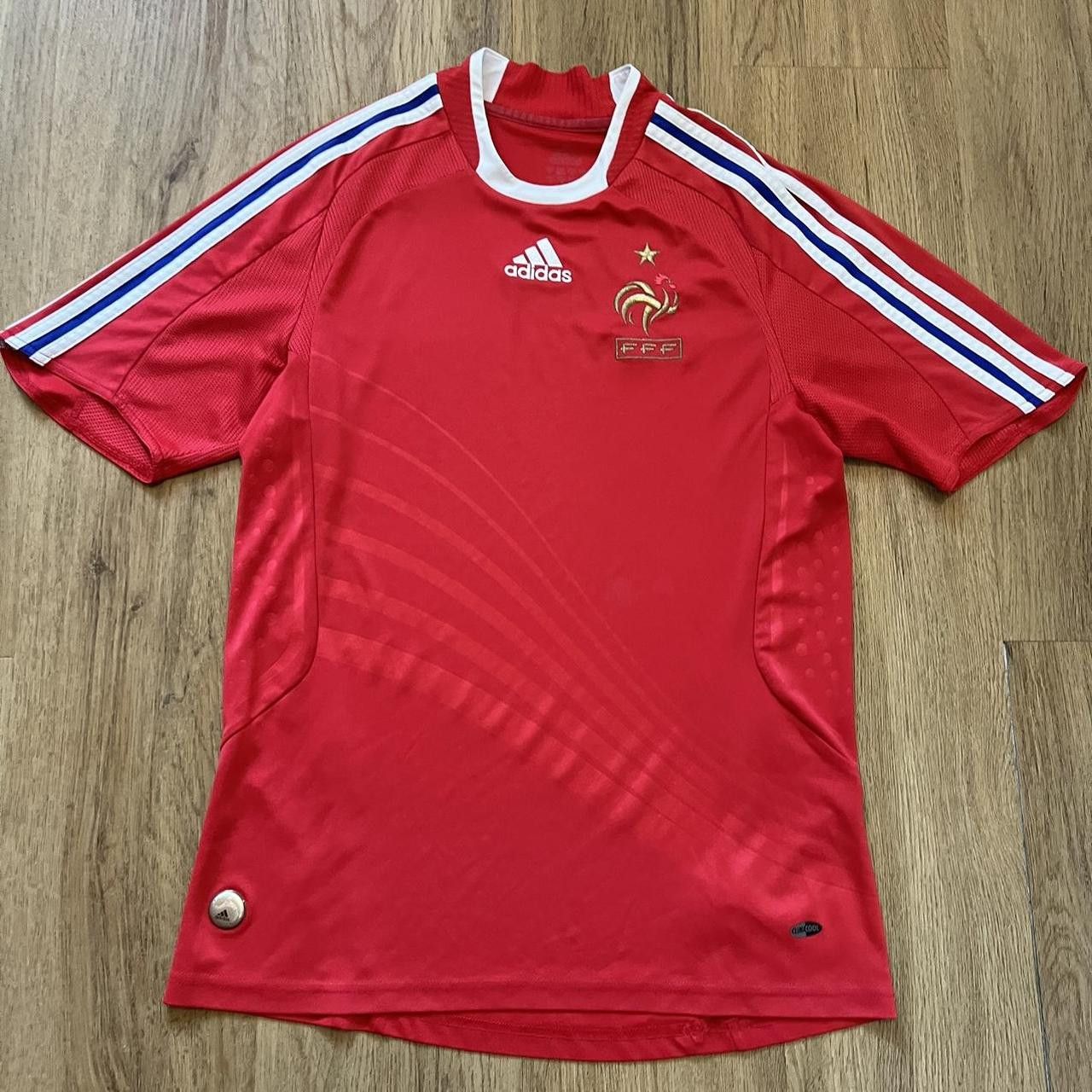 Adidas 2008-09 France Adidas football shirt in red and white Size US S / EU 44-46 / 1 - 1 Thumbnail
