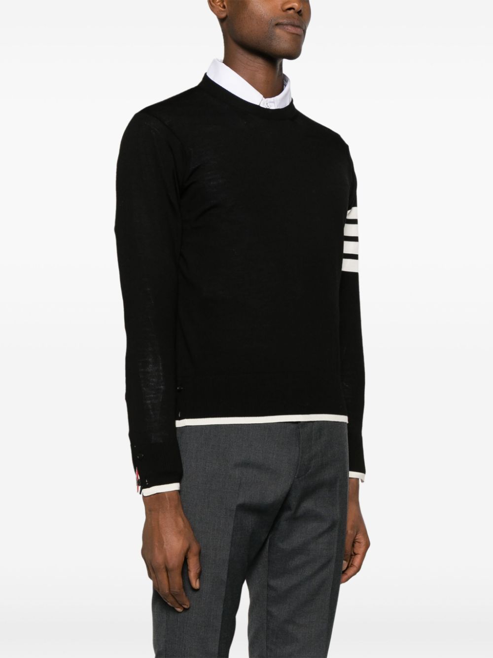 Thom Browne o1s22i1n1224 Crewneck Sweater in Black Size US M / EU 48-50 / 2 - 3 Thumbnail