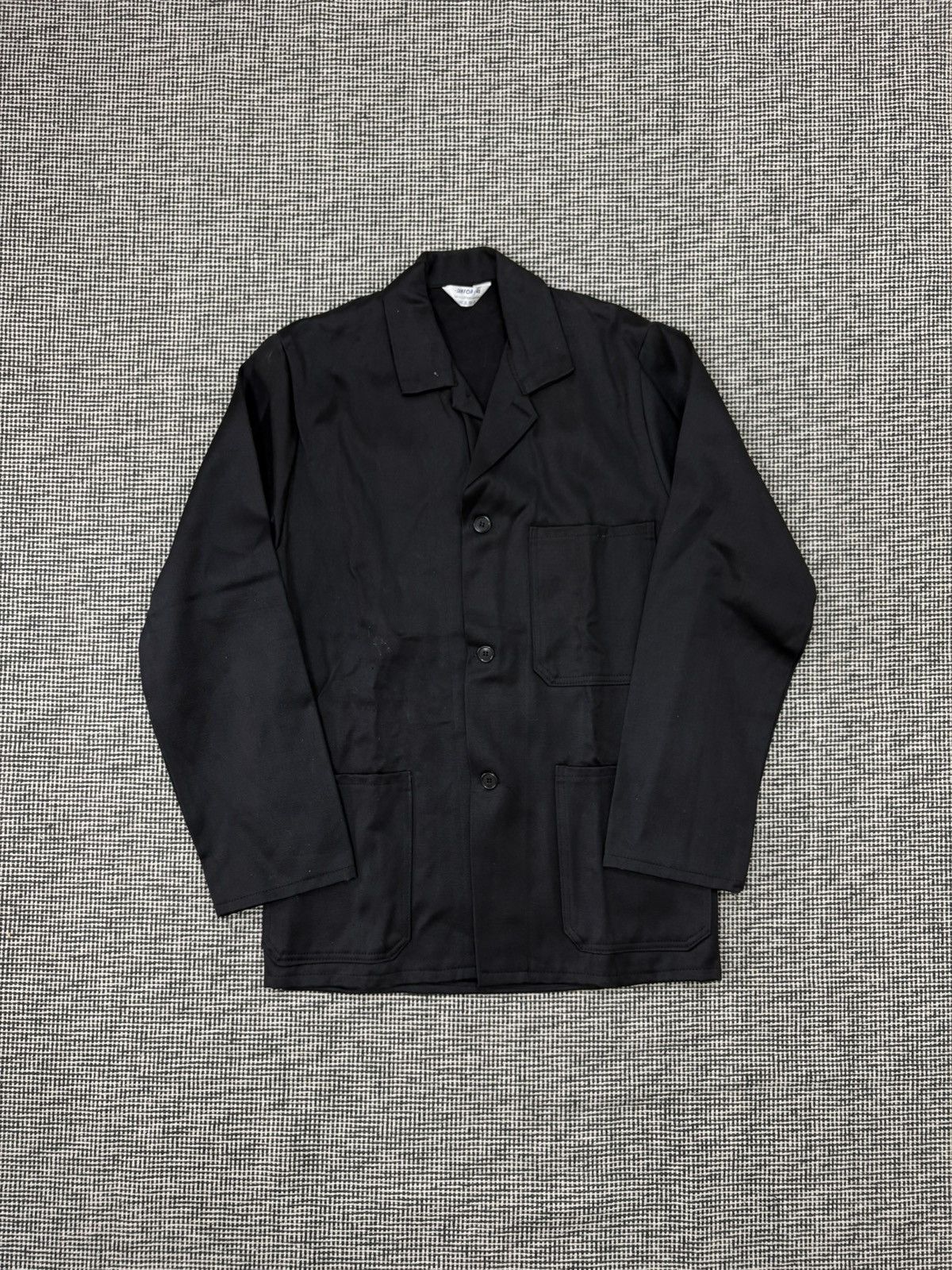 Vintage black moleskin French chore coat jacket work utility 70s/80s Size US S / EU 44-46 / 1 - 1 Thumbnail