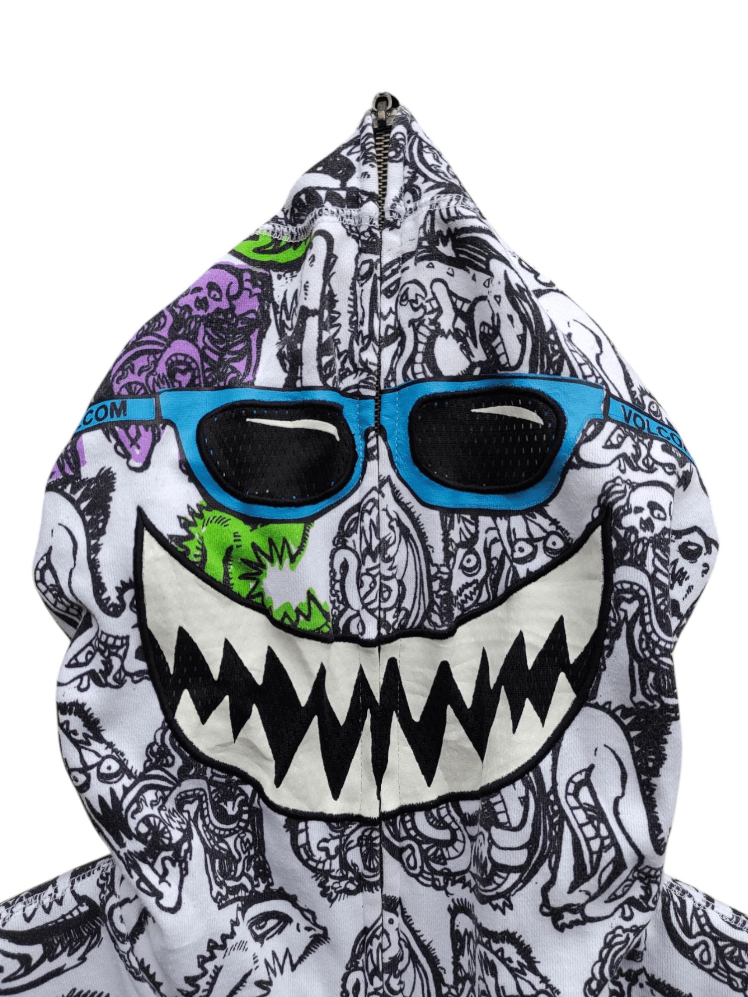 Volcom RARE💥 VOLCOM FULLPRINT KIDS MONSTER EYE FULL ZIPPER HOODIE Size US M / EU 48-50 / 2 - 8 Thumbnail