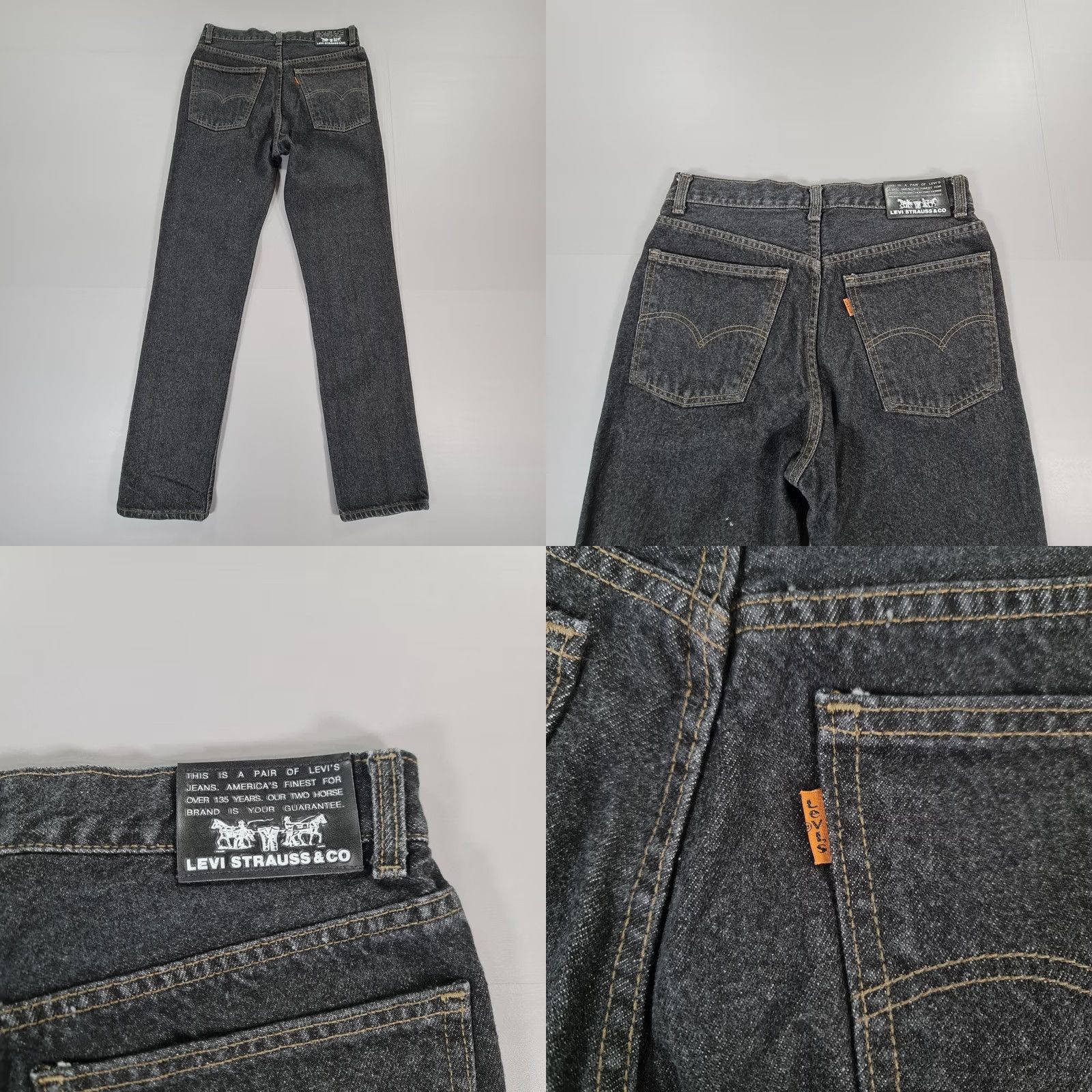 Levi's VINTAGE Levi's 620 Jeans Grey W32 L31 Orange Tag Denim 90s Made In UK Mens Jeans 90s Mens Clothing Size US 32 / EU 48 - 8 Thumbnail