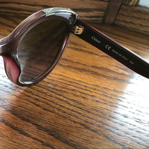 Chloe Chloe oversized Bordeaux cateye arrow sunglasses Size ONE SIZE - 7 Thumbnail