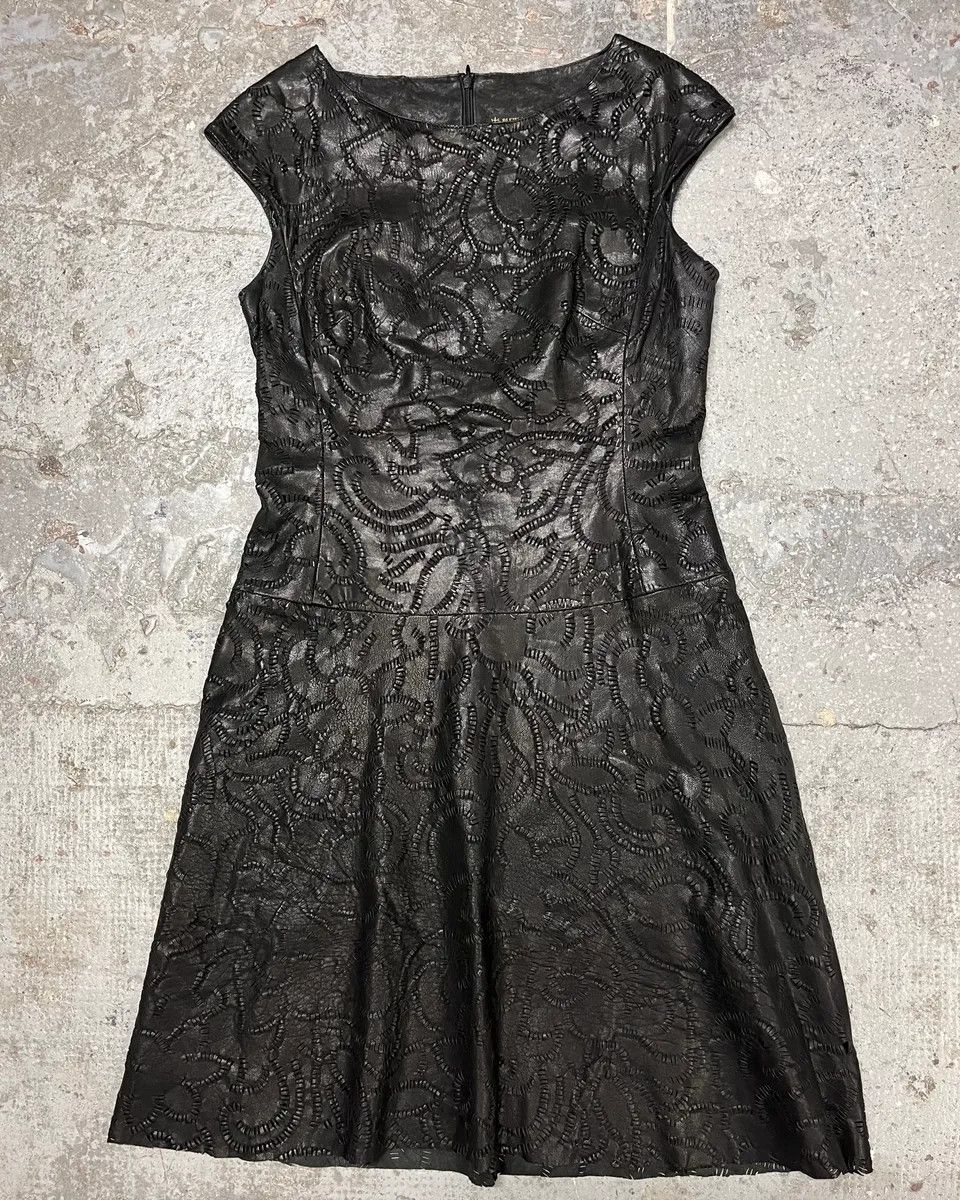 Vintage SS2002 Plein Sud Black Embroidered Leather Dress Size M / US 6-8 / IT 42-44 - 1 Thumbnail