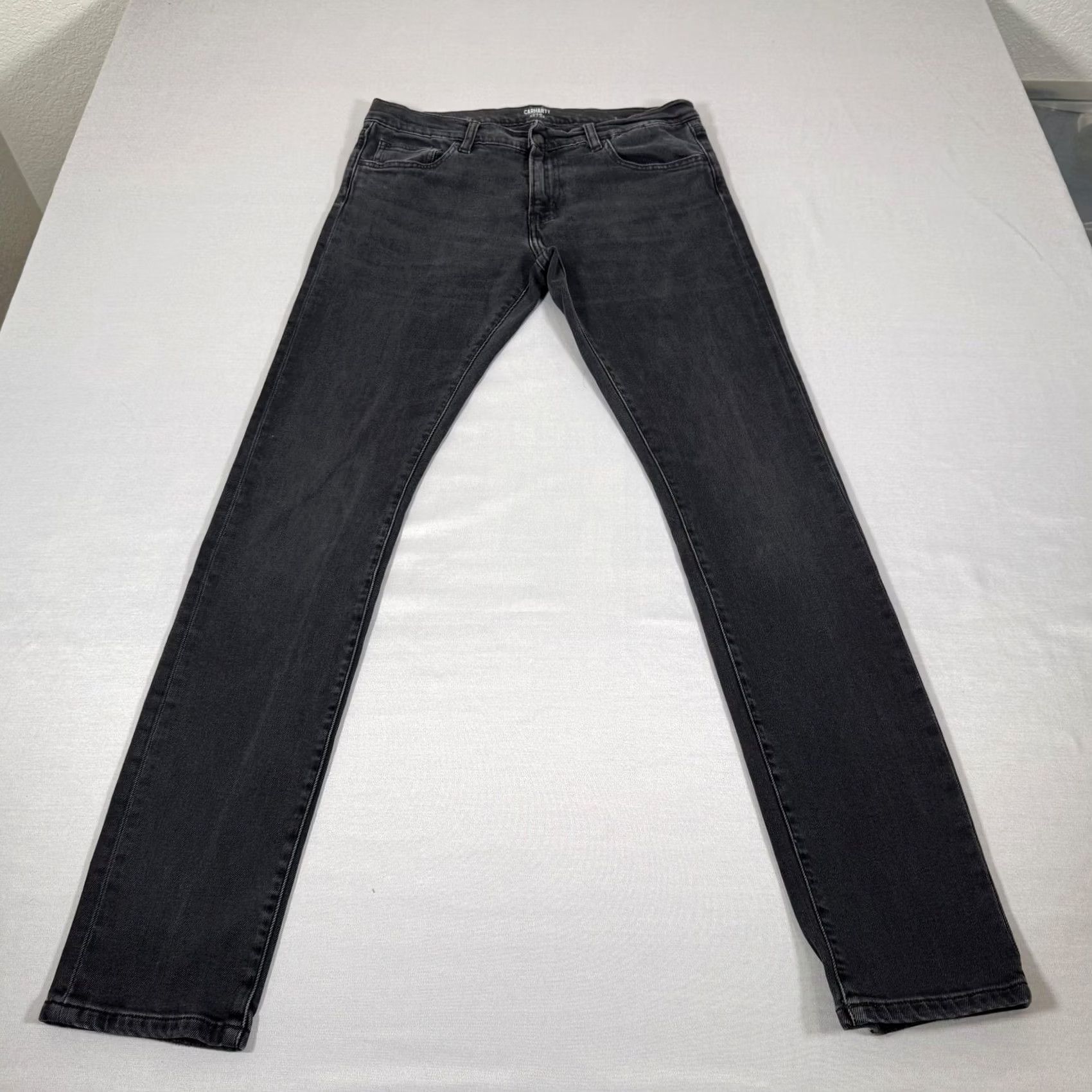 Carhartt Carhartt Jeans Mens 32x34 Black WIP Rebel Pant Slim Tapered Stretch Denim Work Size US 32 / EU 48 - 2 Thumbnail