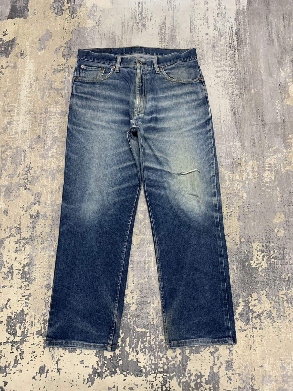 Levi's Levi's 533 Loose Straight Fit Denim Jeans Indigo Stone Wash Size US 35 - 1 Thumbnail