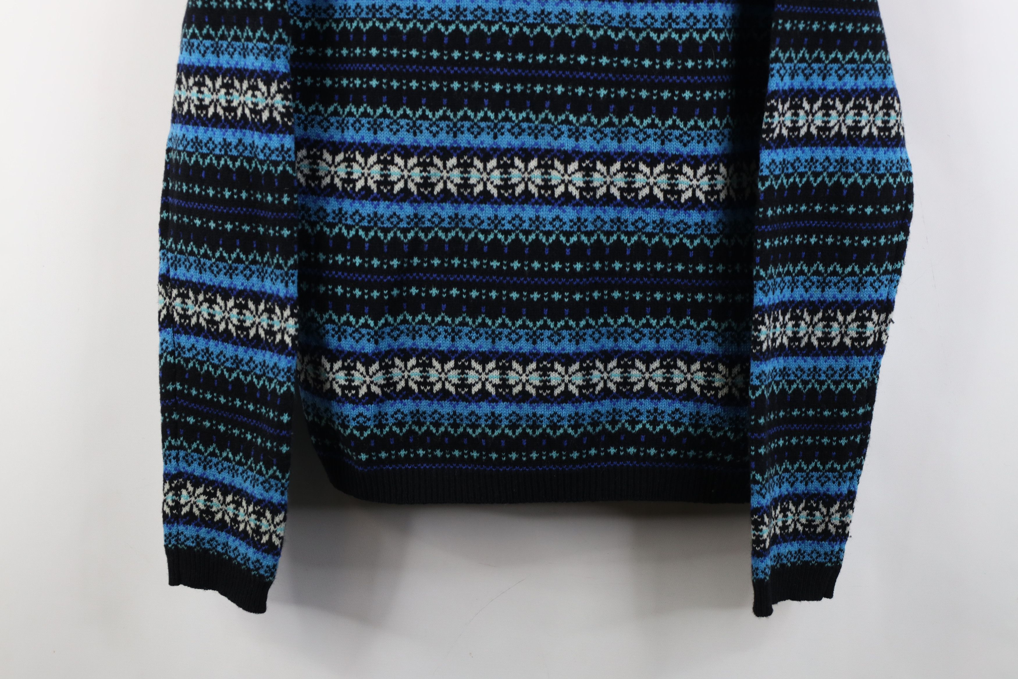 Vintage Vintage 90s Streetwear Knit Fair Isle V-Neck Sweater Size L / US 10 / IT 46 - 3 Thumbnail