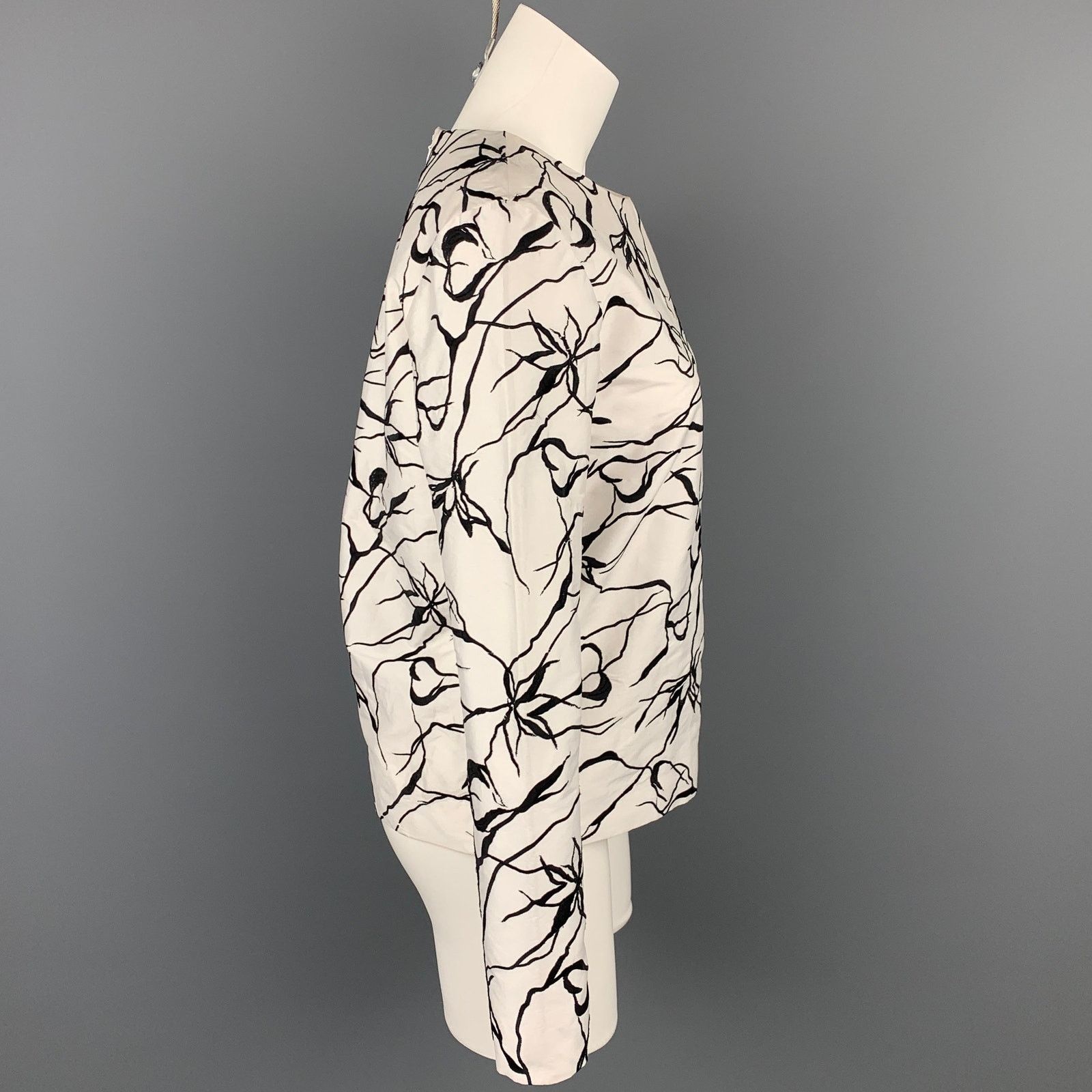 Manish Arora MANISH ARORA Size S White & Black Silk Dress Top Size S / US 4 / IT 40 - 2 Thumbnail