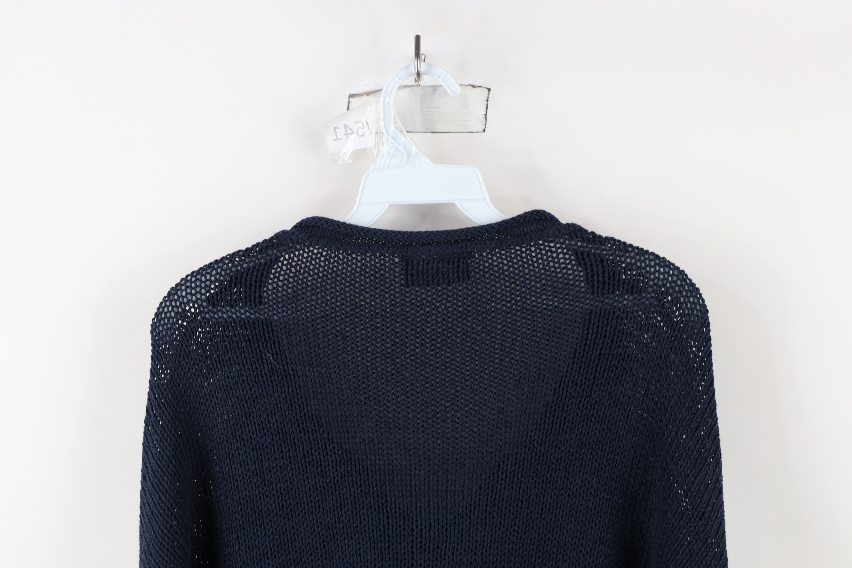 Vintage Wooden Ship Boat Anchor Marled Knit Sweater Blue Size M / US 6-8 / IT 42-44 - 8 Thumbnail