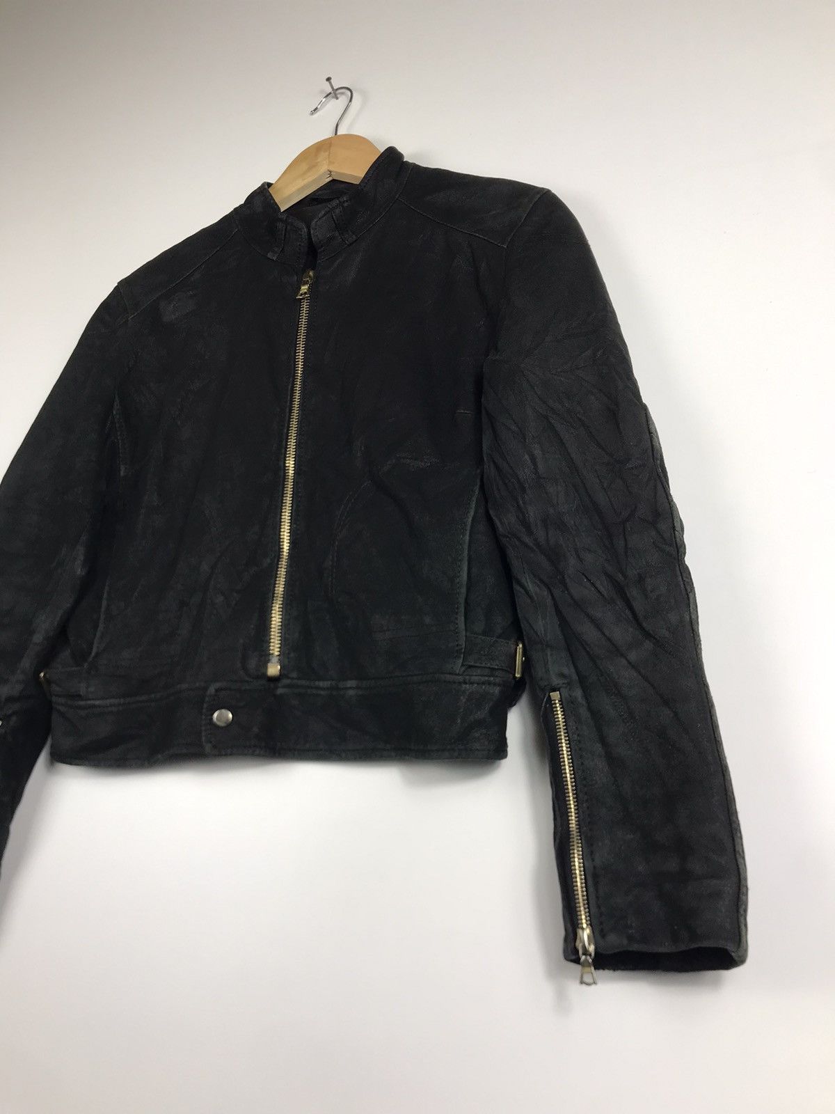 ADAM ET ROPE × Vintage ⚡️Vintage Adam Et Rope Gelli Leather Cropped Rider Jacket Size S / US 4 / IT 40 - 3 Thumbnail