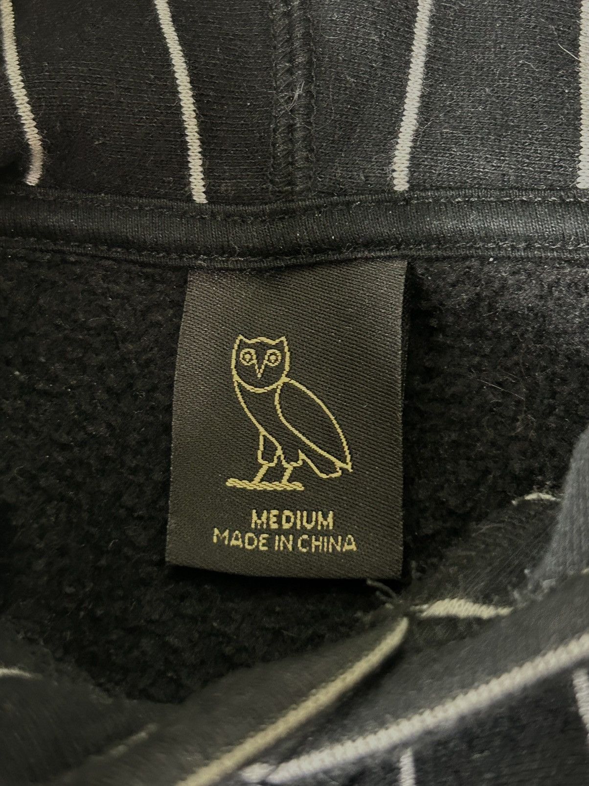 OVO Streetwear Pinstripe Hoodie – Classic Owl Embroidery
