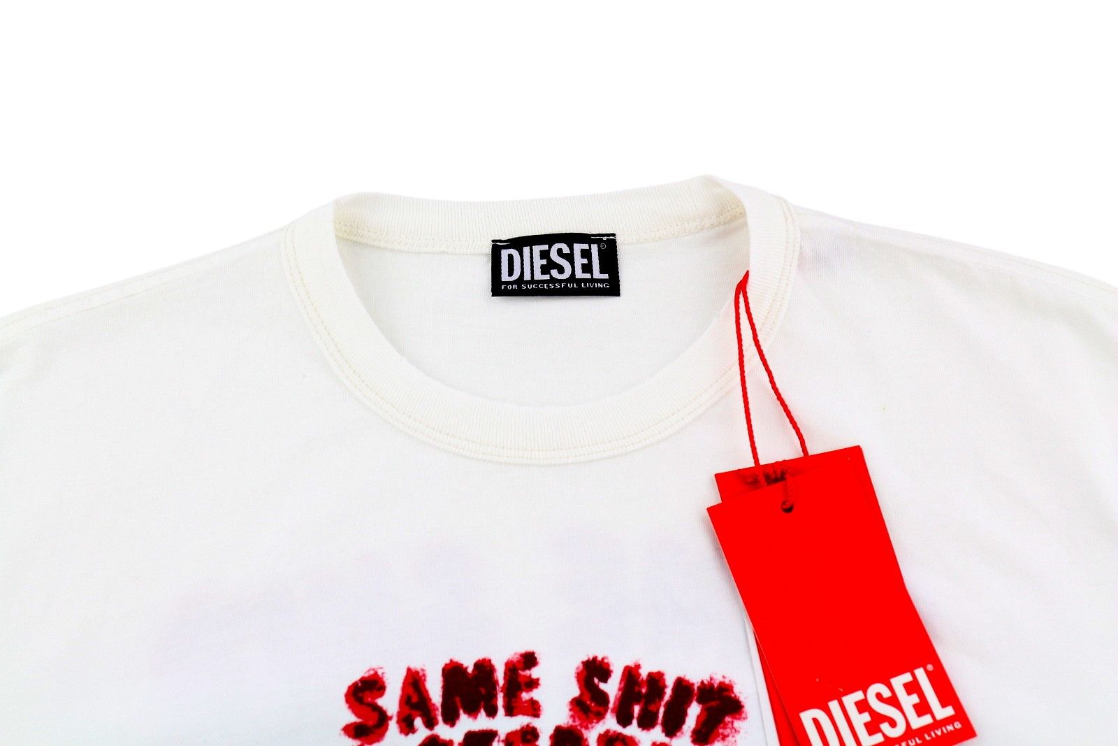 Diesel T-DIEGOR-E2 L White Crew Logo T-Shirt 41192 Size US L / EU 52-54 / 3 - 4 Thumbnail