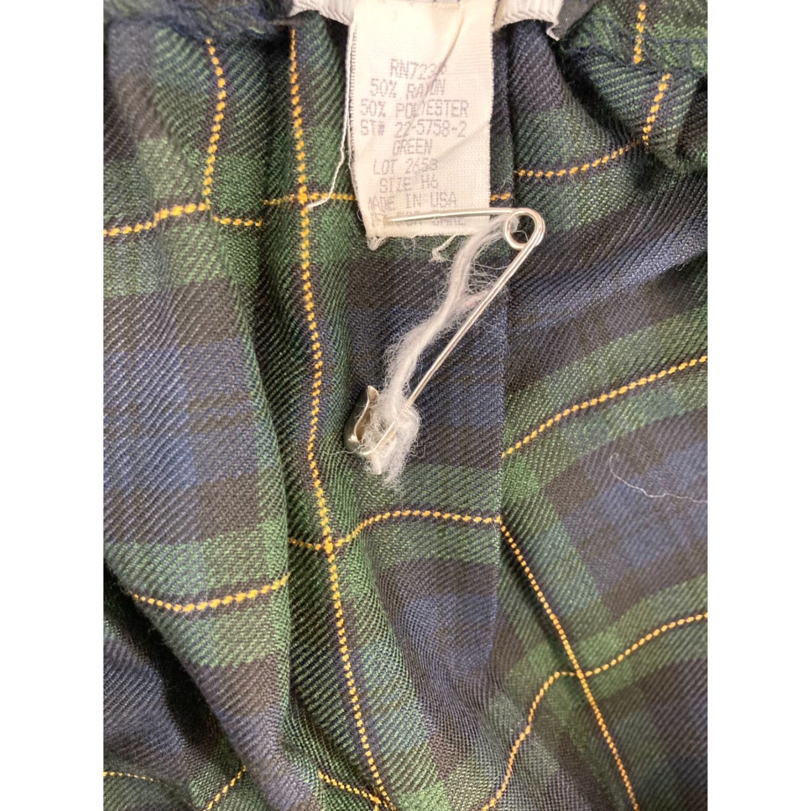 Barrie VINTAGE Barie Stephens Skirt Women Short Plaid Green 6 Adult Womens 80s Retro Preppy Vintage-Style Knit Rayon Blend H6 USA MADE Size 28" / US 6 / IT 42 - 7 Thumbnail