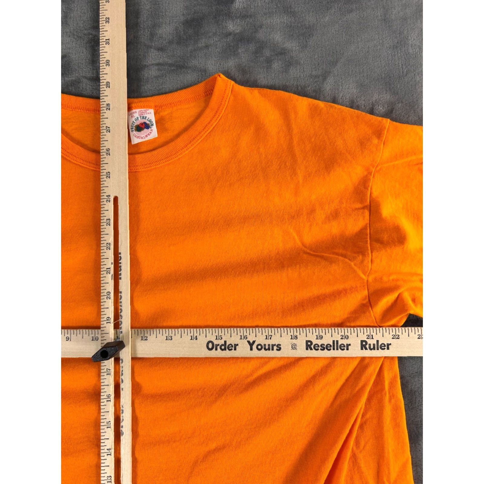Fruit Of The Loom VINTAGE Fruit of the Loom T-Shirt Women’s XL Orange 90s Floral Casualwear Cotton Knit Short Sleeve Crew Neck Size XL / US 12-14 / IT 48-50 - 4 Thumbnail