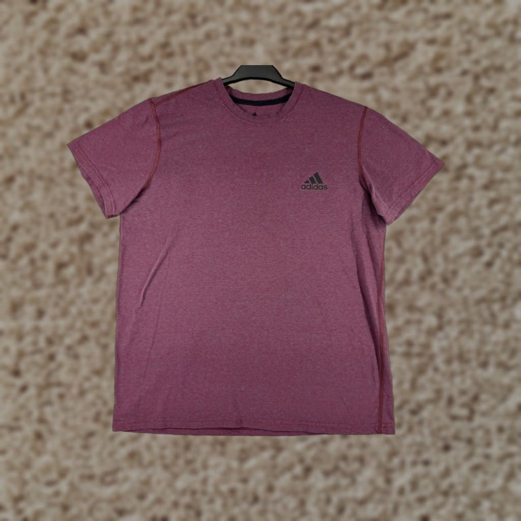 Adidas Adidas Shirt Mens Large Red Heath Short Sleeve Crew Neck Polyester Logo T-Shirt Sports Size US L / EU 52-54 / 3 - 1 Thumbnail