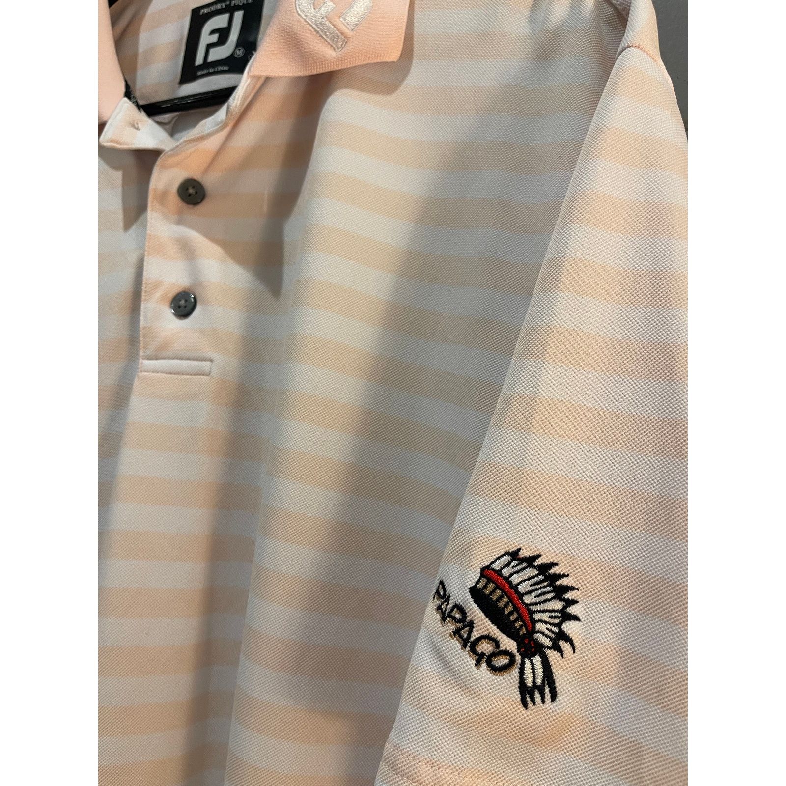 Footjoy FootJoy FJ ProDry Pique Golf Polo Shirt XL Peach Stripe Size US XL / EU 56 / 4 - 2 Thumbnail