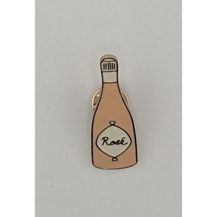 Loft Loft Rose Wine Bottle Pink Enamel Lapel Pin Size ONE SIZE - 5 Thumbnail