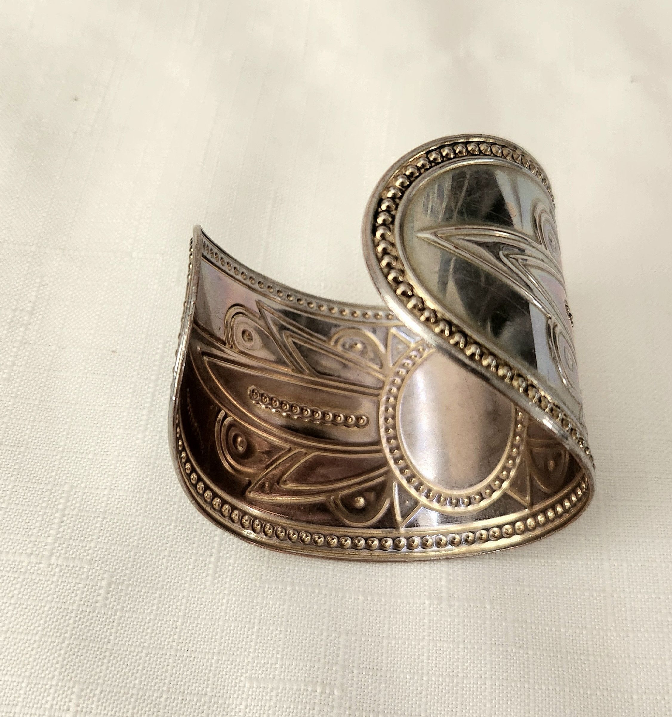 Other Black onyx Faux painted on Silver color Faux Cuff Bracelet Size ONE SIZE - 5 Thumbnail