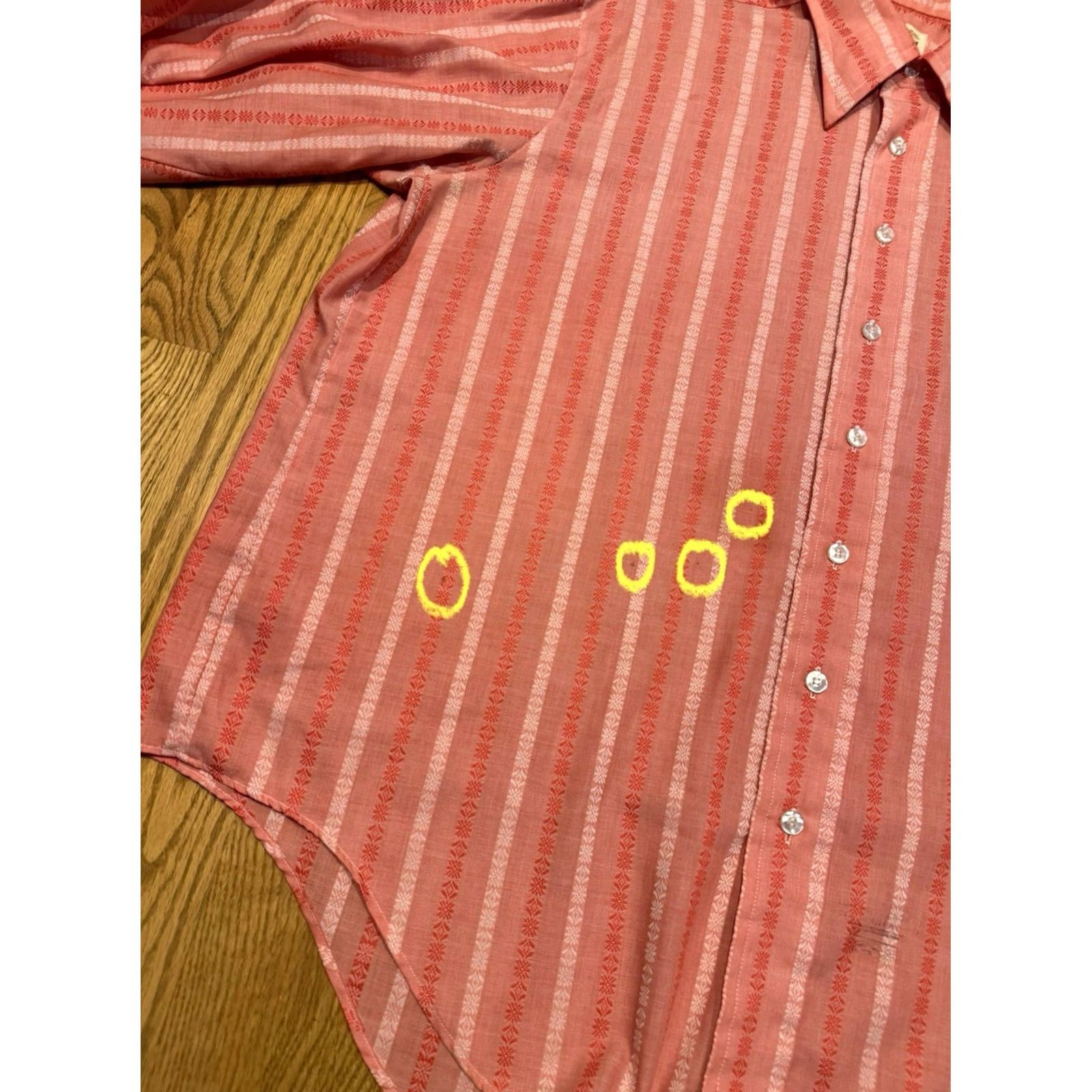 Vintage VINTAGE Manhattan Button-Up Shirt Men’s 2XL Pink Striped Cotton Collared Long Sleeve 70s 80s Retro Disco Pockets Size US XXL / EU 58 / 5 - 3 Thumbnail