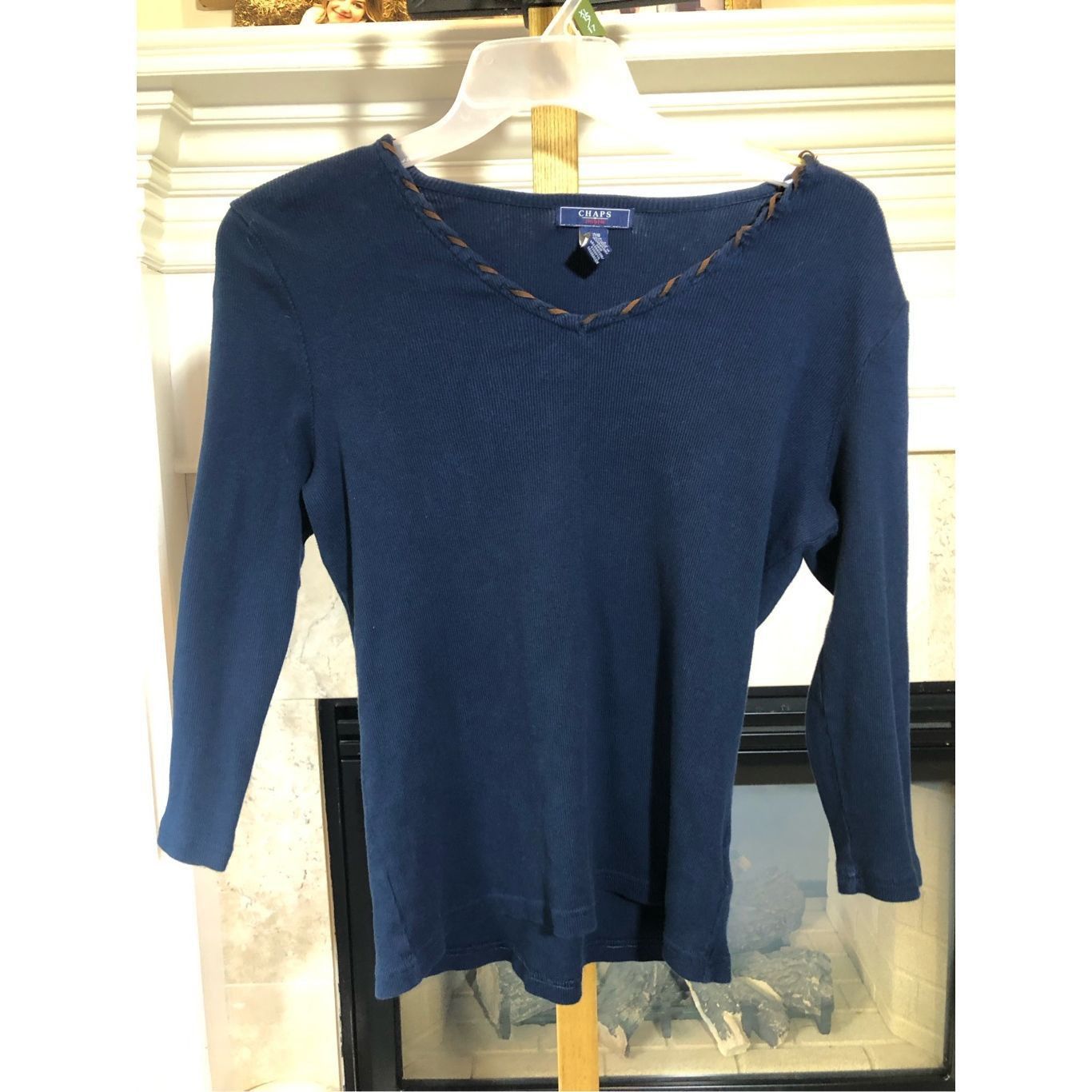 Chaps Chaps Women’s Navy Blue 3/4 Sleeve Crew Neck Blouse Size Lar Size L / US 10 / IT 46 - 1 Thumbnail