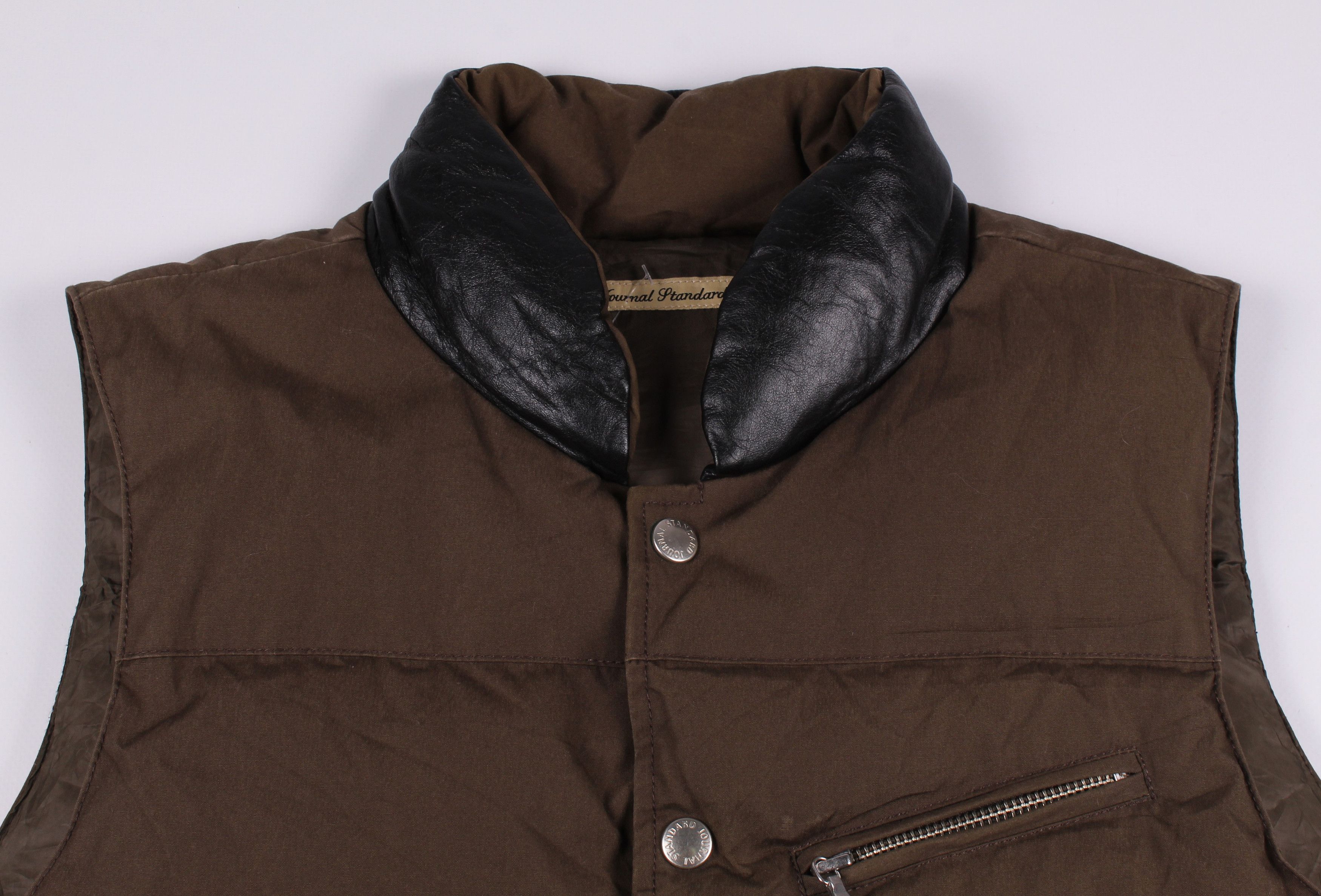 Japanese Brand Journal Standard Down Vest with Leather Collar Size US M / EU 48-50 / 2 - 2 Thumbnail