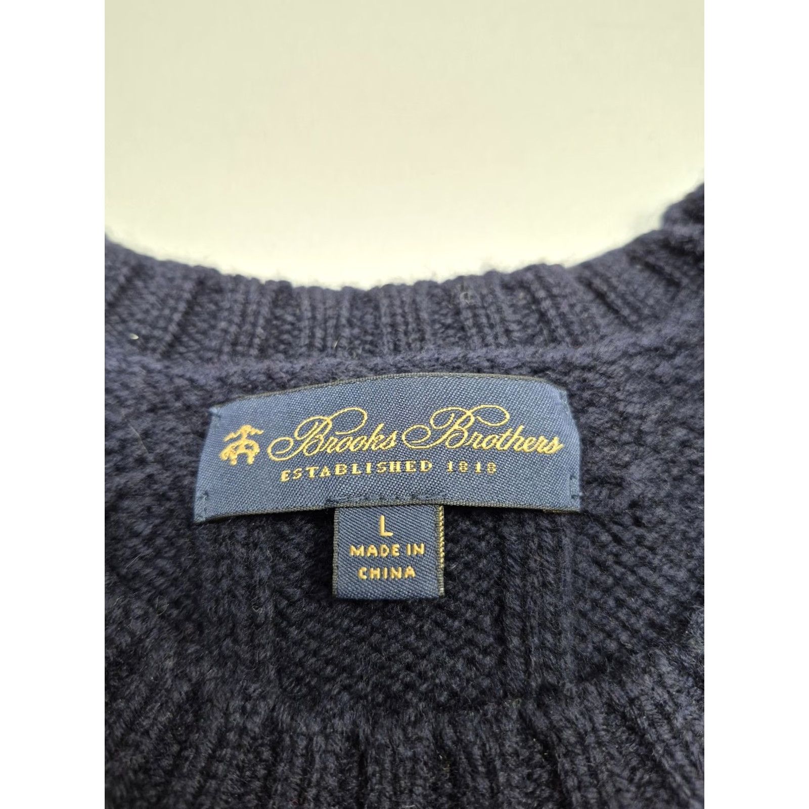 Brooks Brothers Brooks Brothers Sweater Mens Large Blue Merino Wool Plaid Crewneck Elbow Patch Size US L / EU 52-54 / 3 - 3 Thumbnail