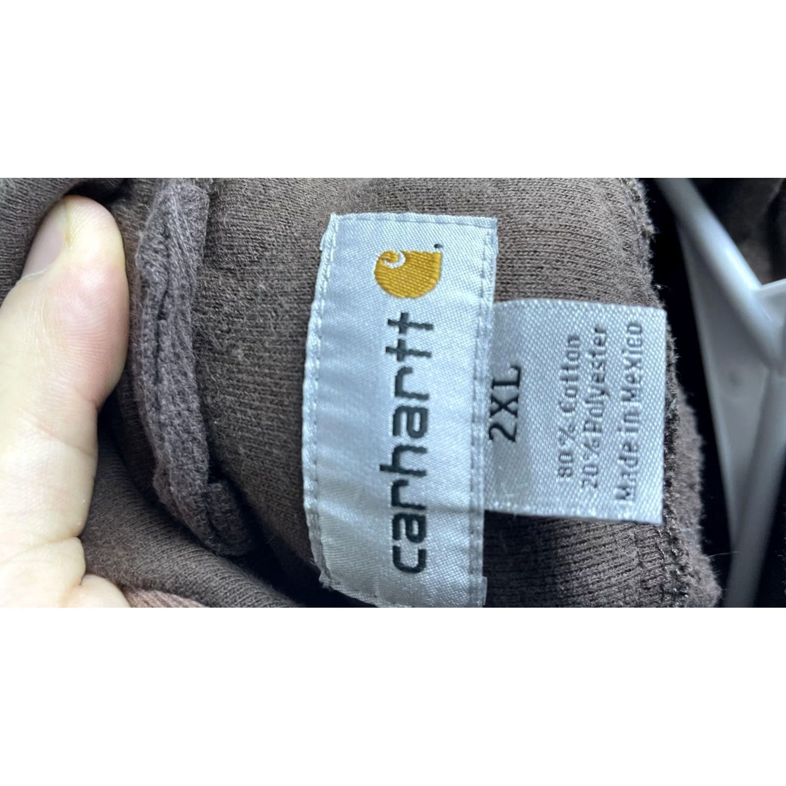 Carhartt Carhartt Hoodie Mens 2XL Brown Pullover Fleece Kangaroo Logo Sweatshirt Size US XXL / EU 58 / 5 - 3 Thumbnail