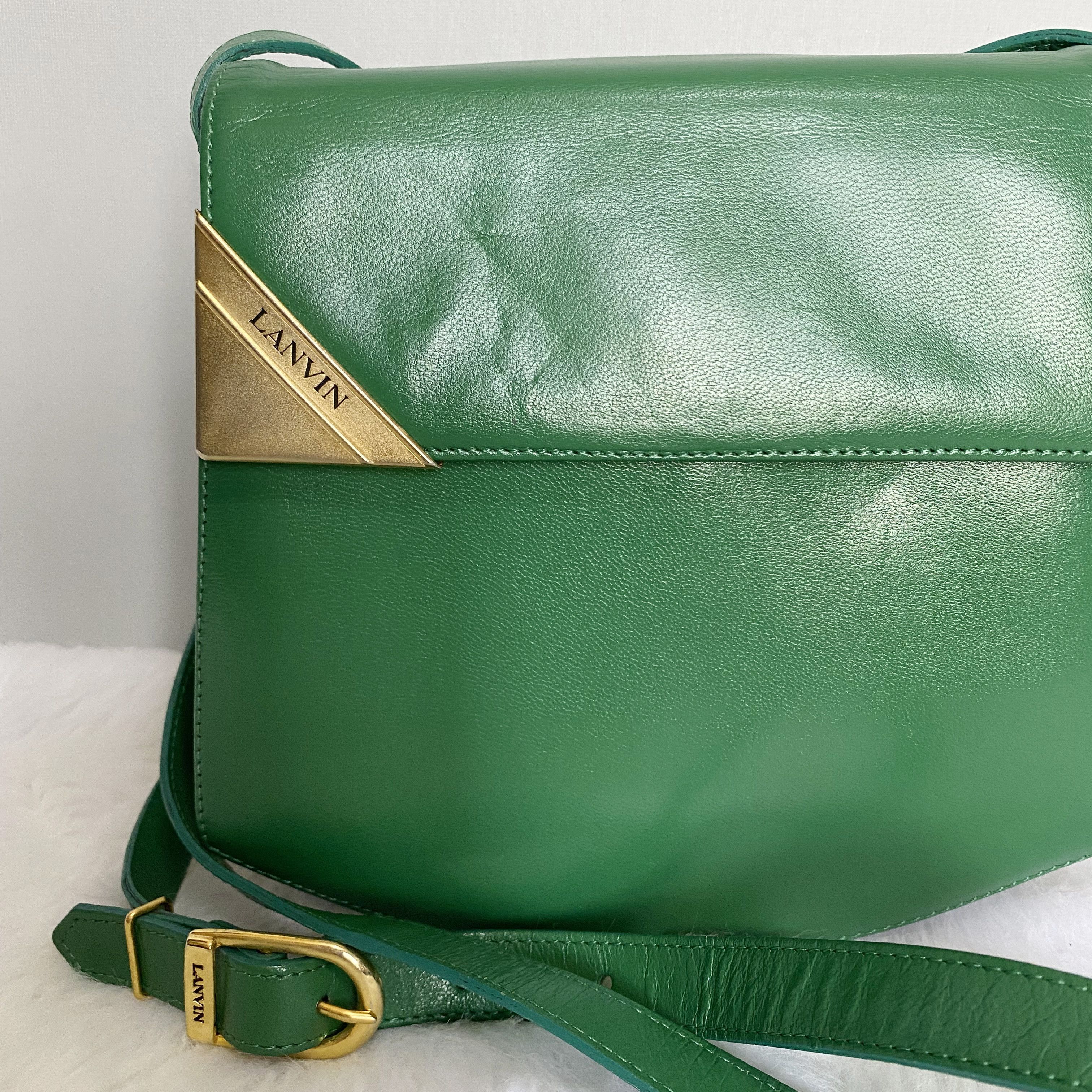 Lanvin Vintage Green Leather Crossbody Bag Size ONE SIZE - 10 Thumbnail