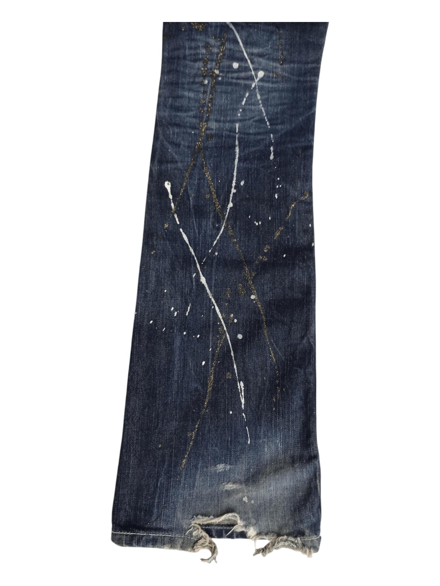 Japanese Brand Lagust Paint Splatter Mud Wash Distressed Flare Jeans Size US 30 / EU 46 - 11 Thumbnail