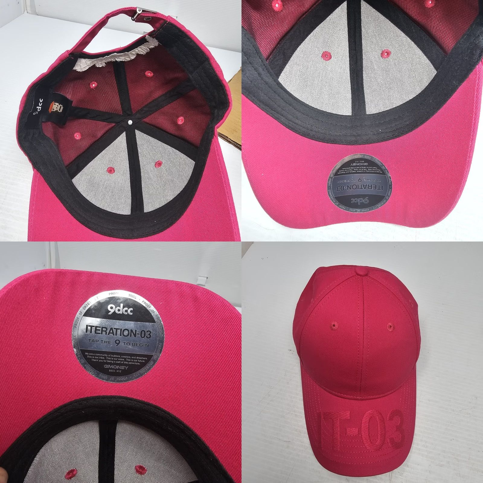 Pinko 9dcc Iteration 3 Baseball Cap Pink Adjustable Unisex Adults 100% Cotton Streetwear Auto Racing GMoney Strapback NWOT RARE Cap Size ONE SIZE - 8 Thumbnail