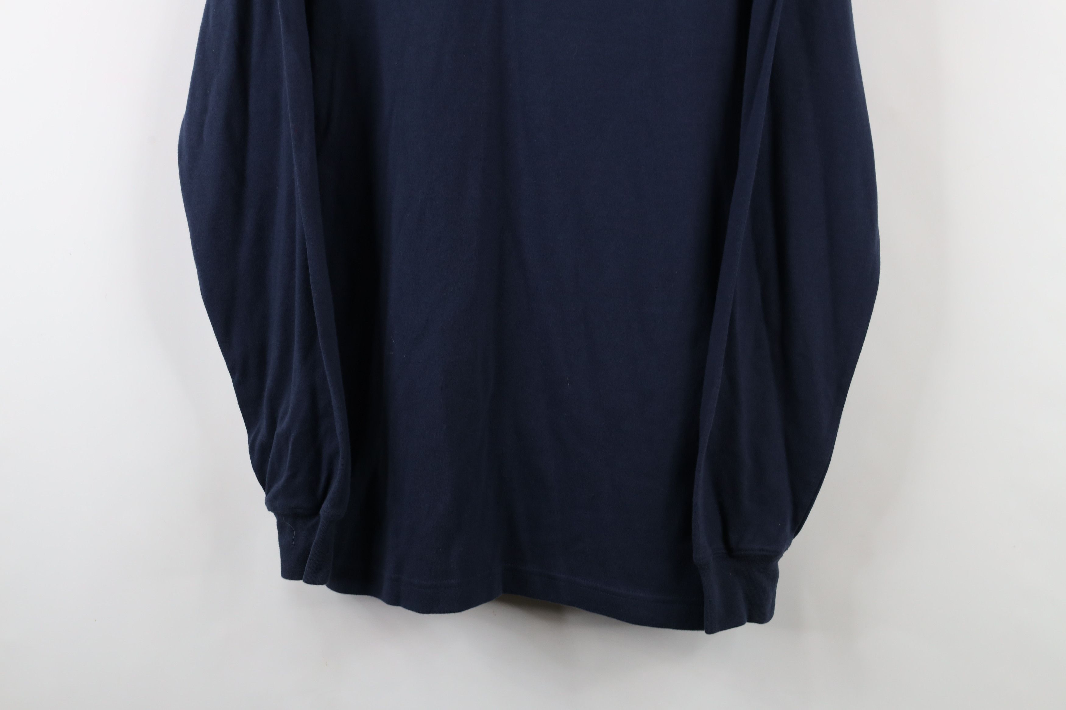 Vintage Vintage 90s Streetwear Soft Cotton Mock Neck T-Shirt Blue Size US S / EU 44-46 / 1 - 3 Thumbnail